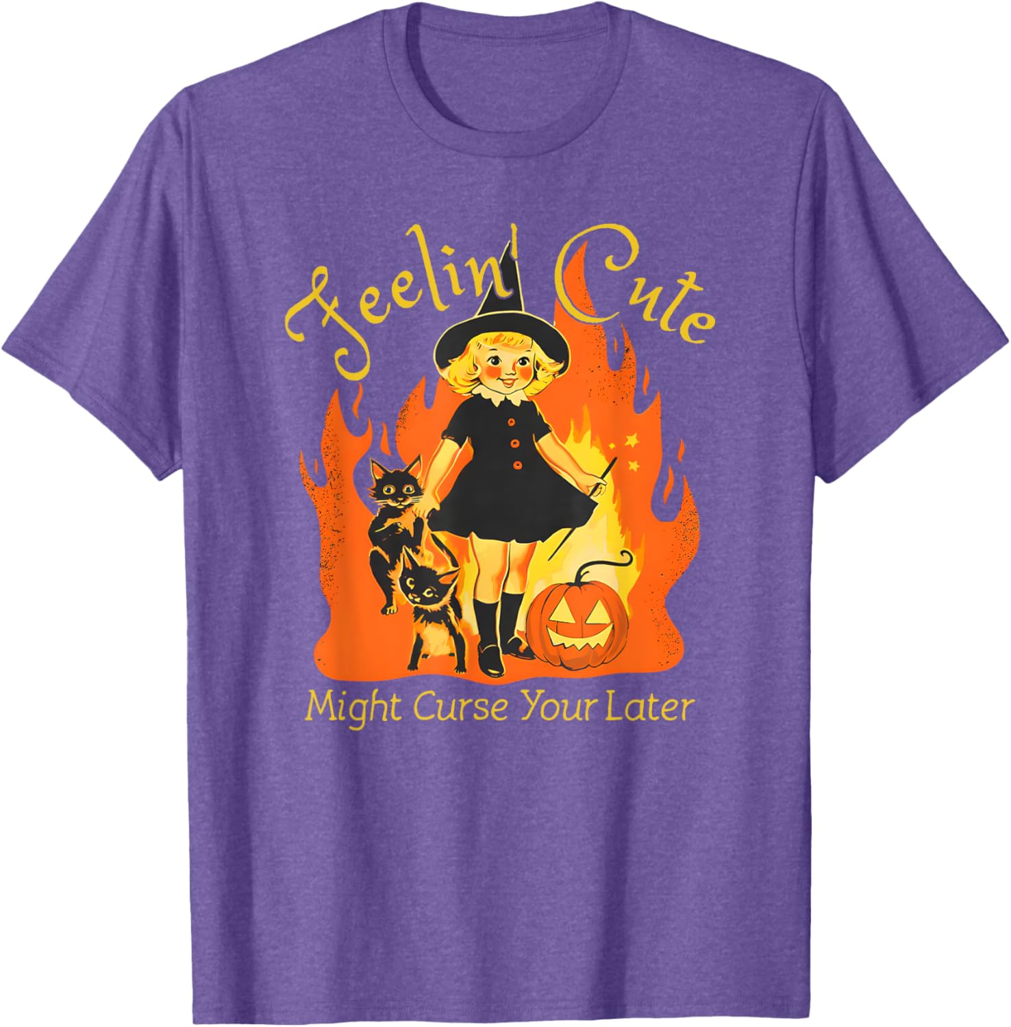 Feelin Cute Might Curse You Later T-Shirt for Fun and Quirky Style - 15