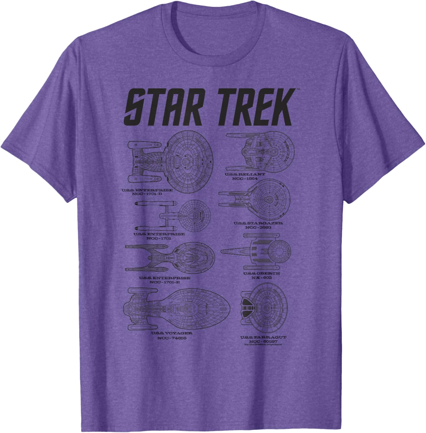 Star Trek Starfleet Enterprise Spaceship Textbook T-Shirt for Fans - 6