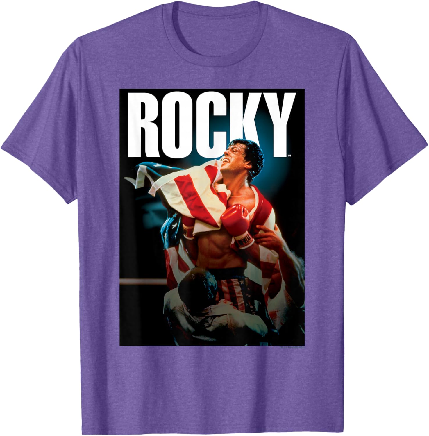 Rocky IV American Flag Portrait T-Shirt for Fans of Classic Movies - 8