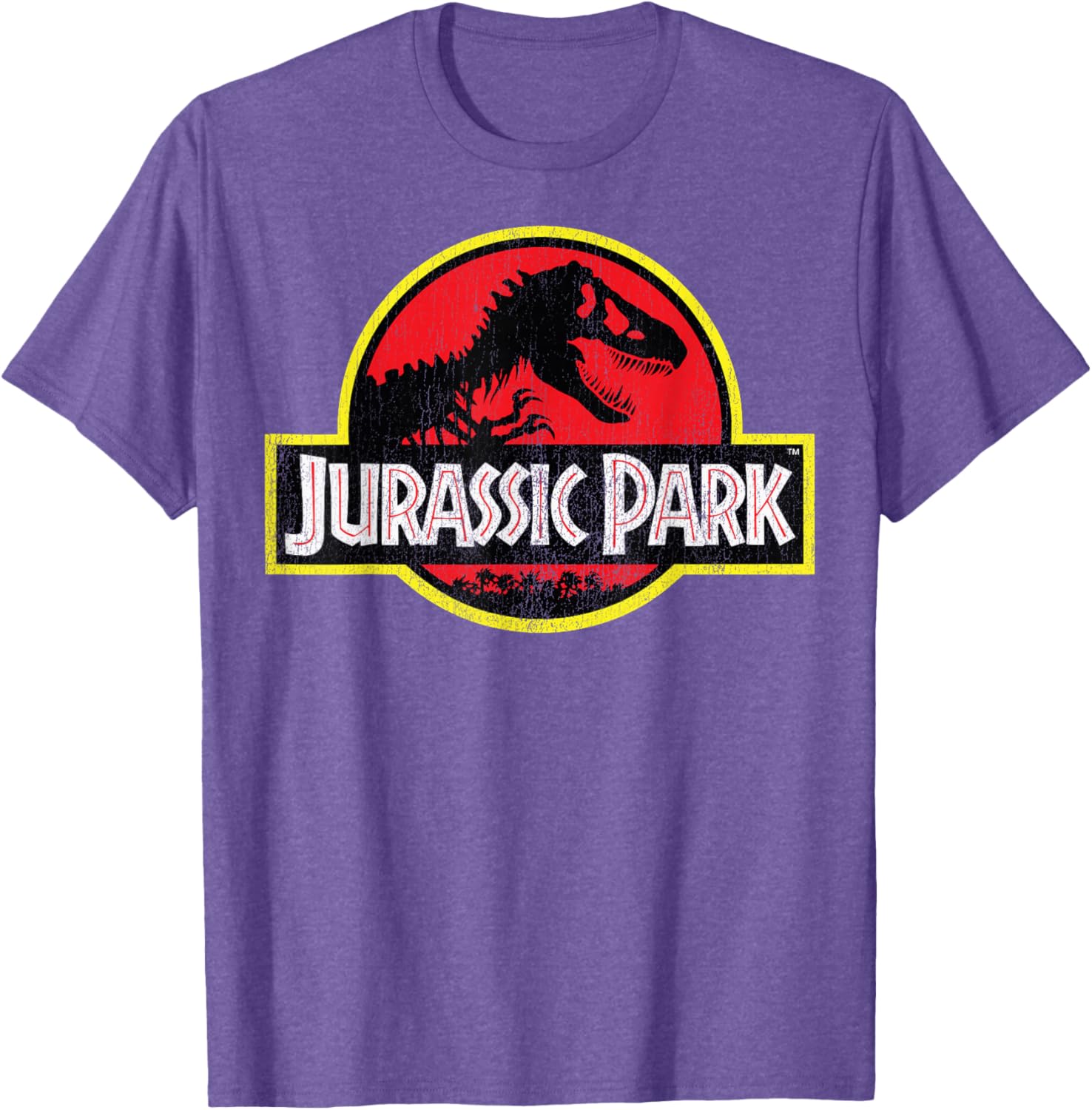 Jurassic Park Vintage Distressed Logo T-Shirt Classic Fit Black Tee - 1