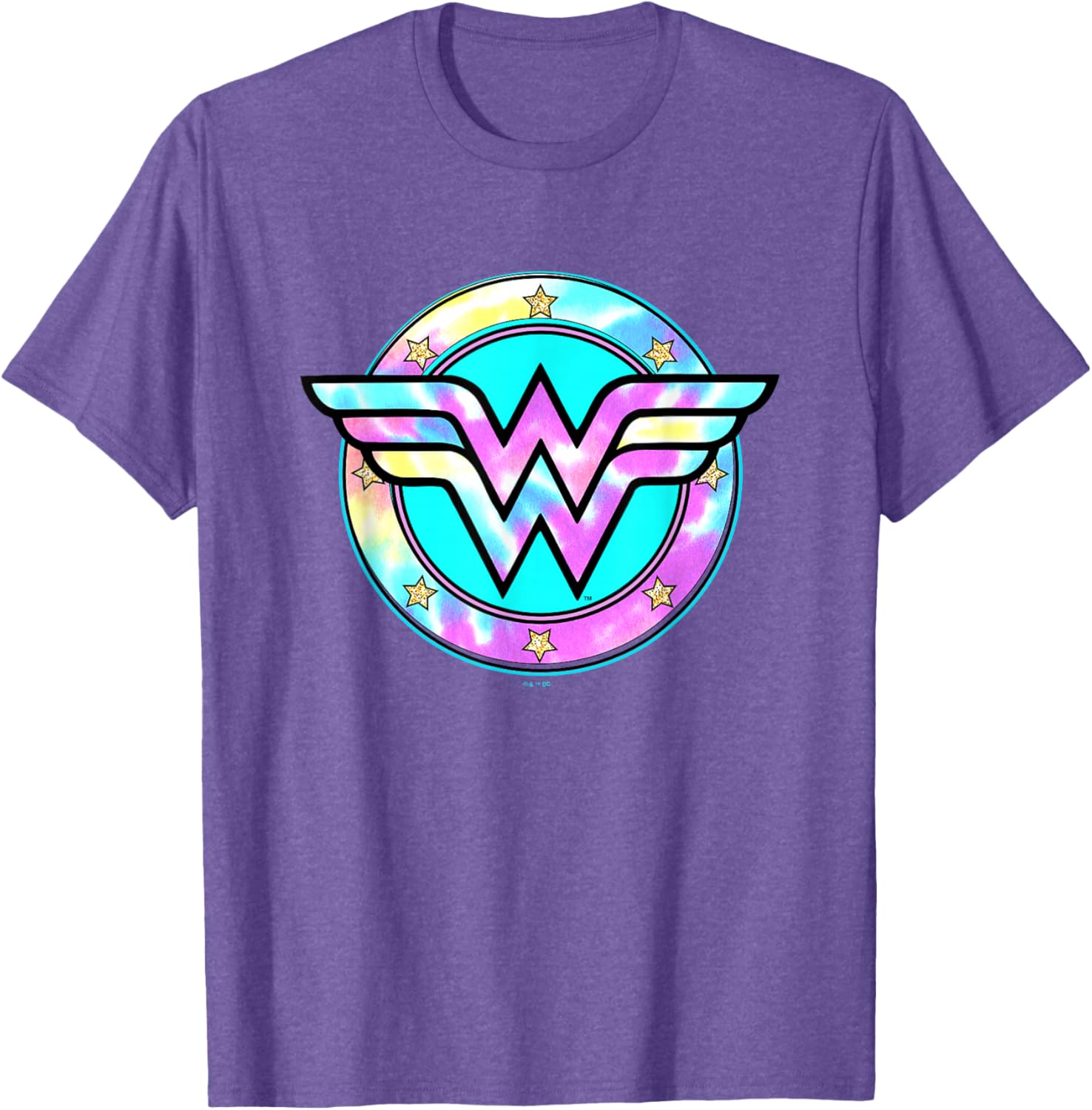 Wonder Woman Rainbow Tie-Dye Superhero Badge T-Shirt for Fans - 13