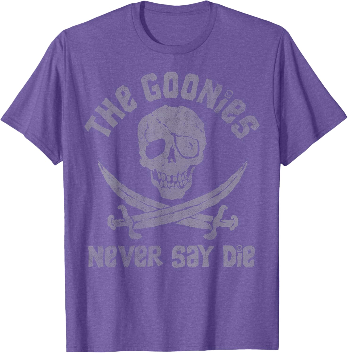 The Goonies Never Say Die Distressed Skull Swords Logo T-Shirt - 11