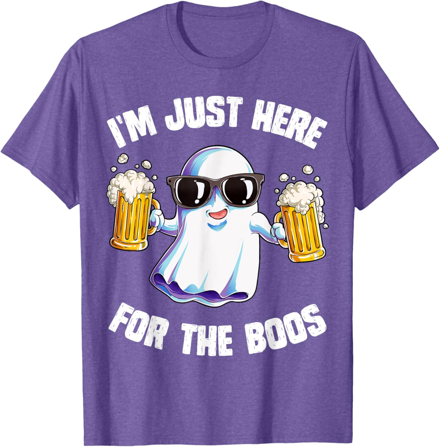 Funny Halloween Ghost T-Shirt for Men and Women I'm Just Here For The Boos - 4