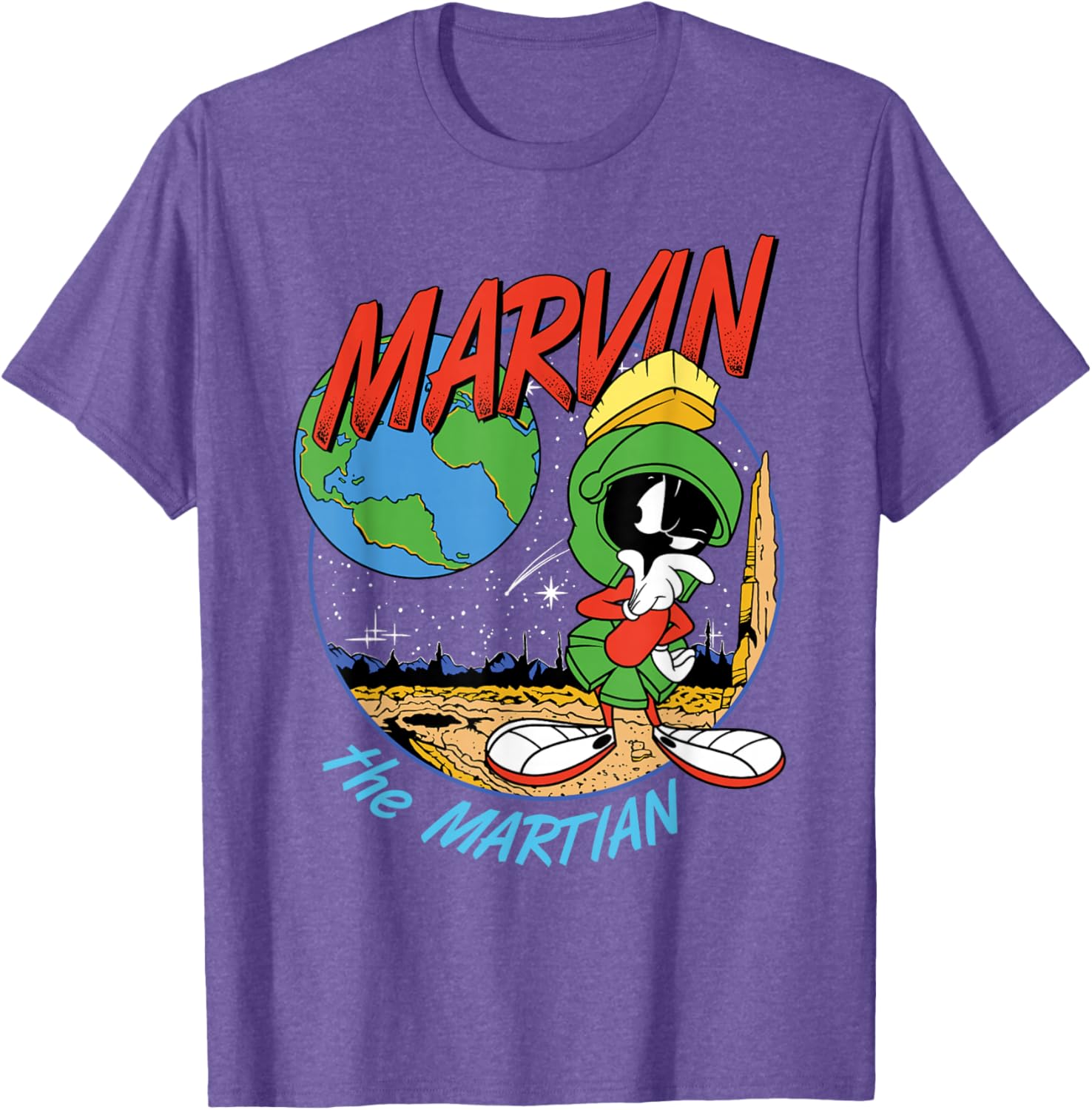 Marvin The Martian Graphic T-Shirt for Space Fans and Cartoon Lovers - 6