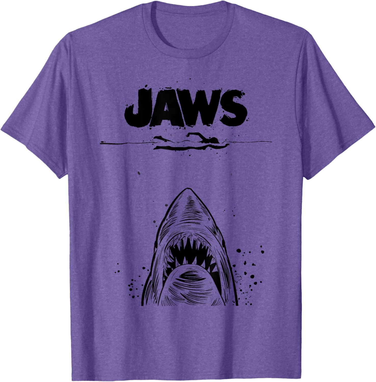 Jaws 50th Anniversary Black and White Sketch 2-Sided T-Shirt - 13