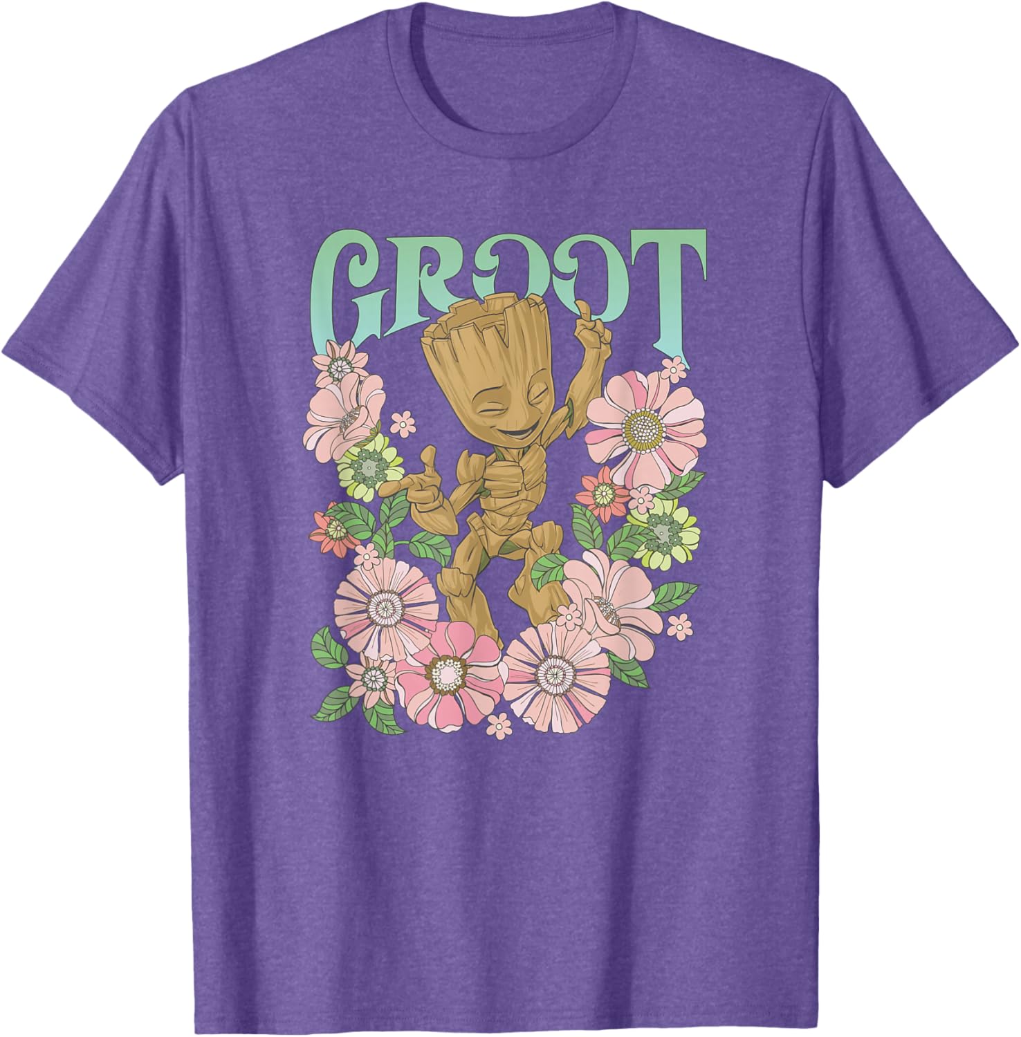 Marvel Guardians of the Galaxy Groot Floral Dance T-Shirt for Fans - 3