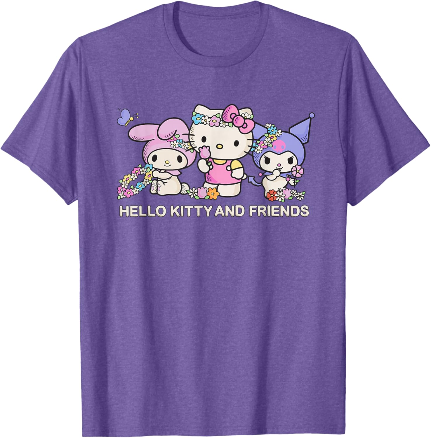 Hello Kitty and Friends Flower Crowns T-Shirt in Black for Kids Small - 10
