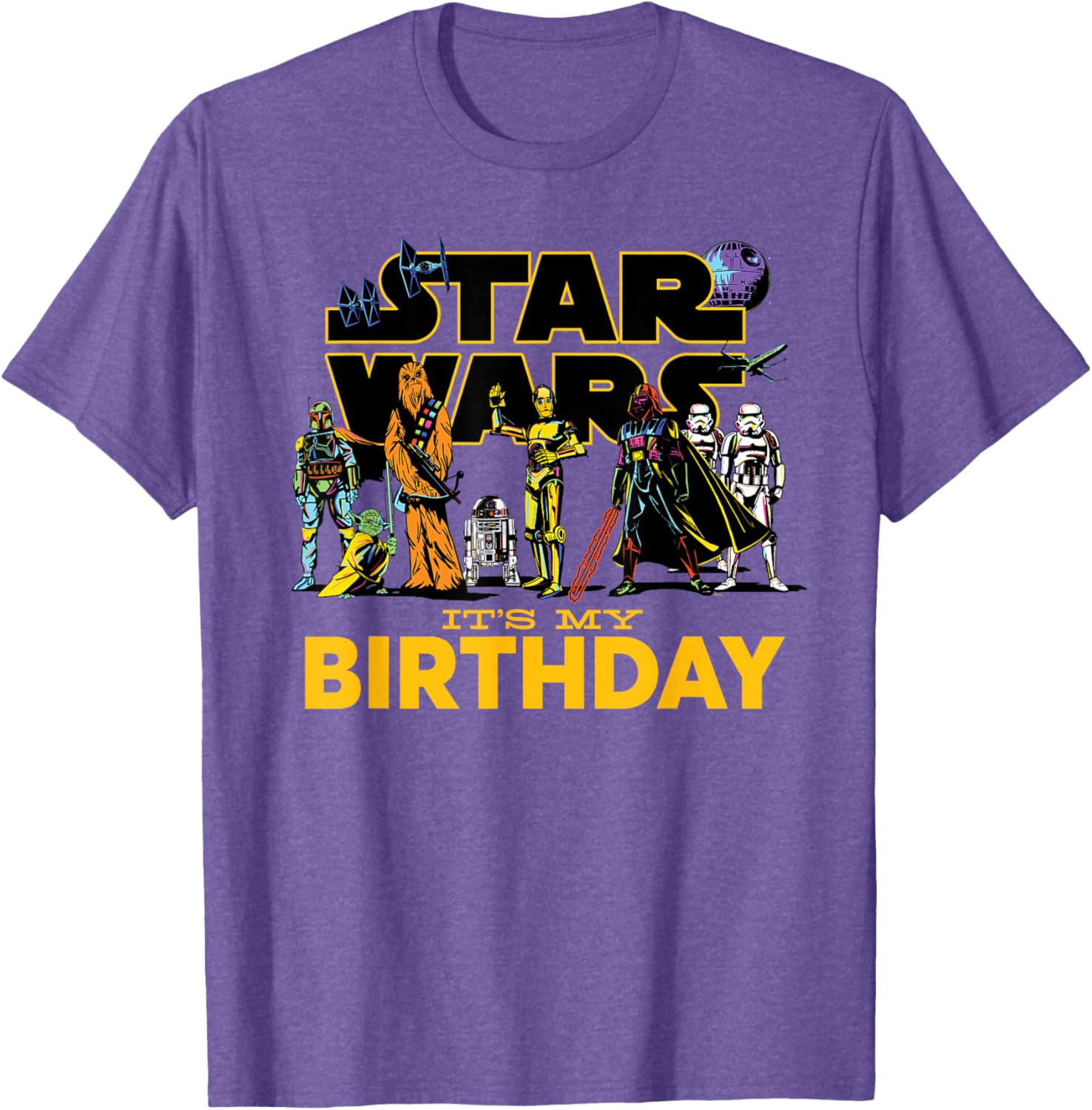 Star Wars Birthday T-Shirt for Kids Featuring Classic Characters Design - 16