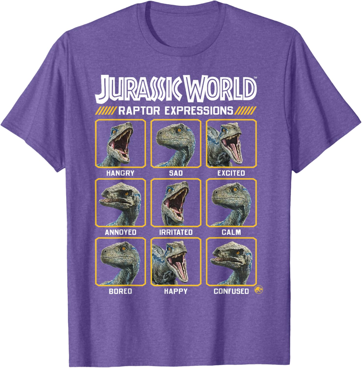 Jurassic World Blue Raptor Expressions Graphic Tee for Kids and Adults - 4