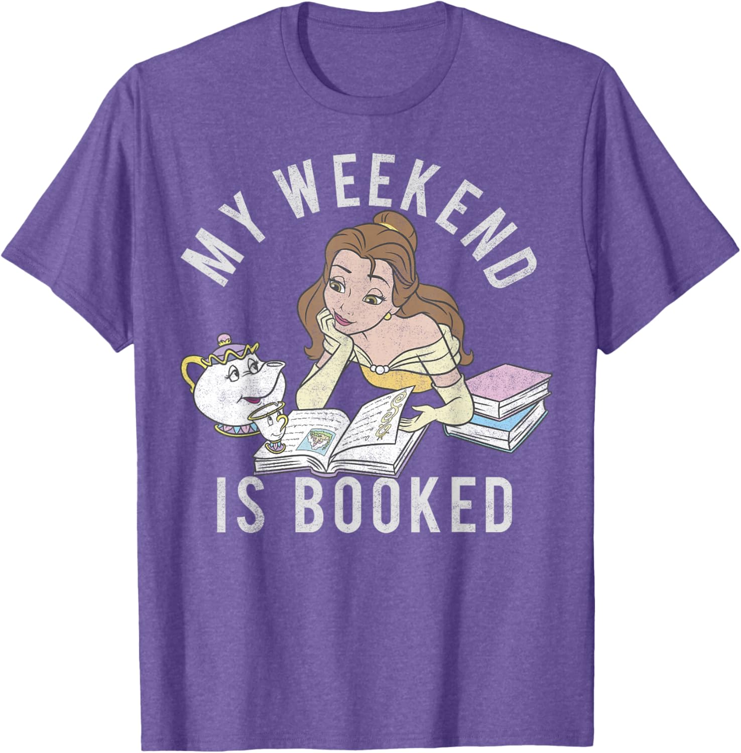 Disney Beauty and the Beast Belle My Weekend Is Booked T-Shirt Small - 10