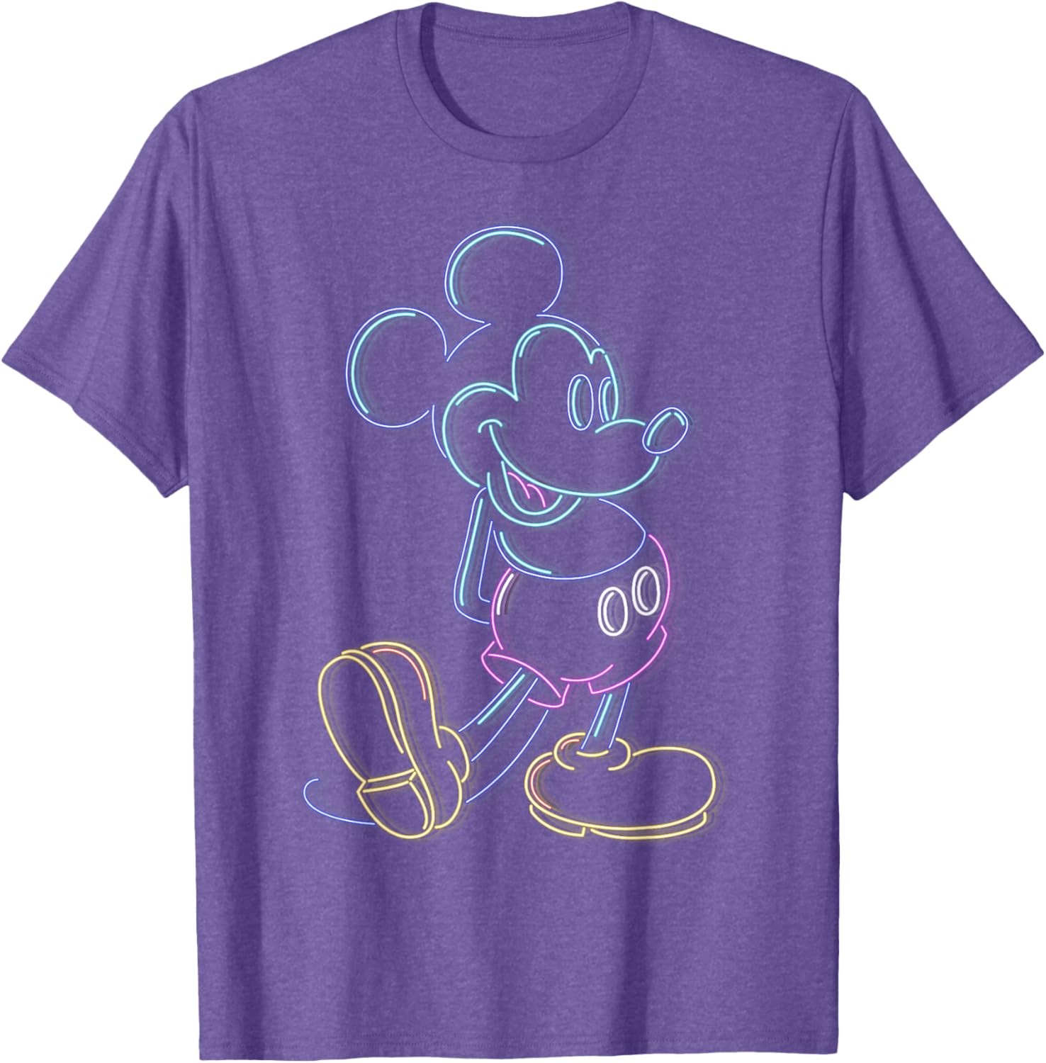 Disney Mickey Mouse Neon Line Portrait T-Shirt for Kids and Adults - 3
