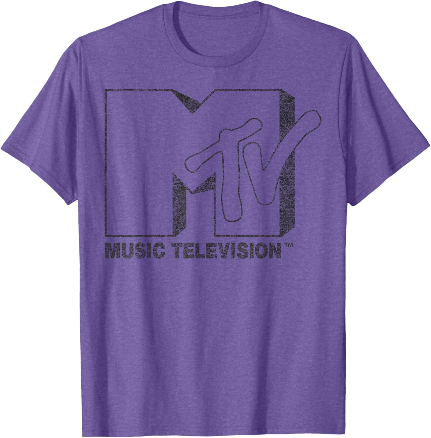 MTV Distressed Vintage Black and White Logo Graphic T-Shirt for Trendy Style - 10
