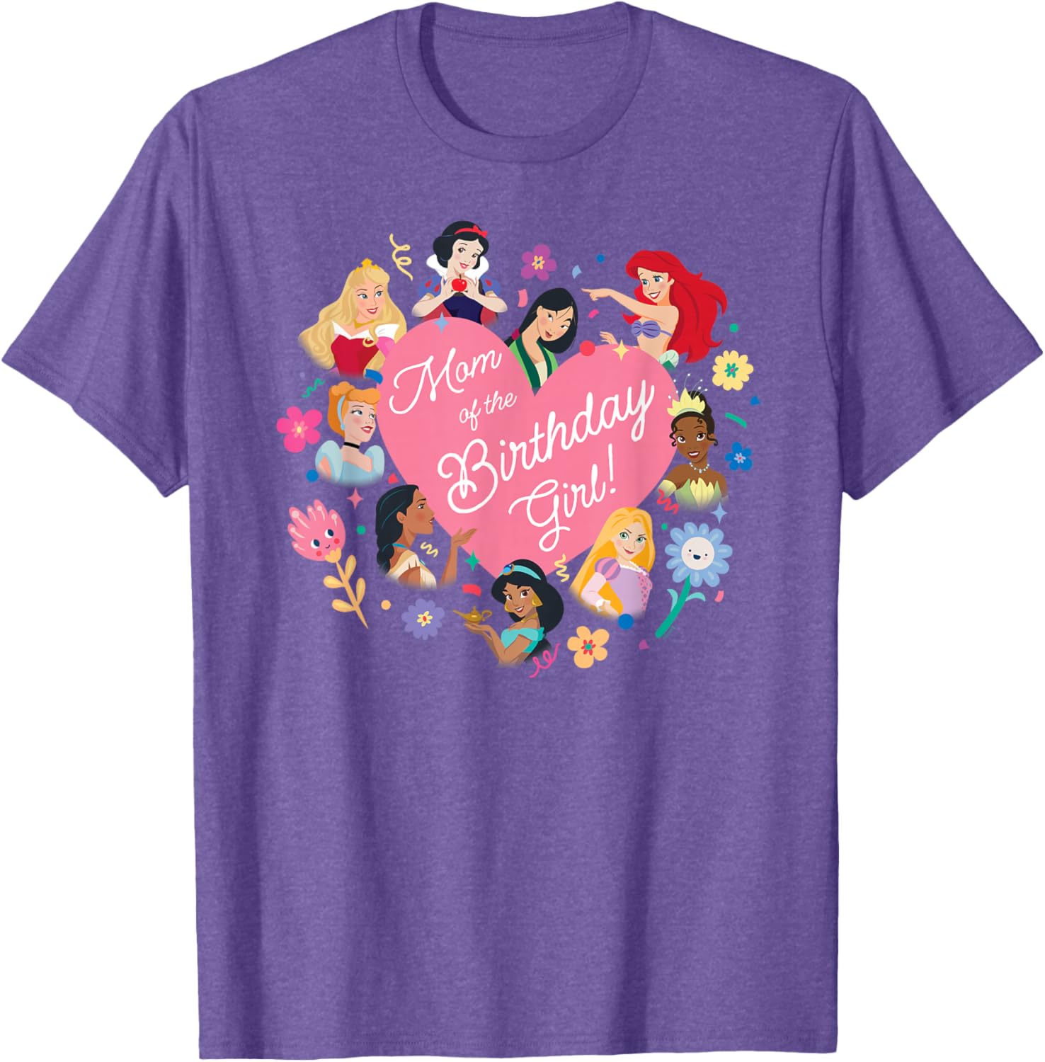 Disney Princess Heart T-Shirt for Birthday Girl's Mom - Cute Gift Idea - 10