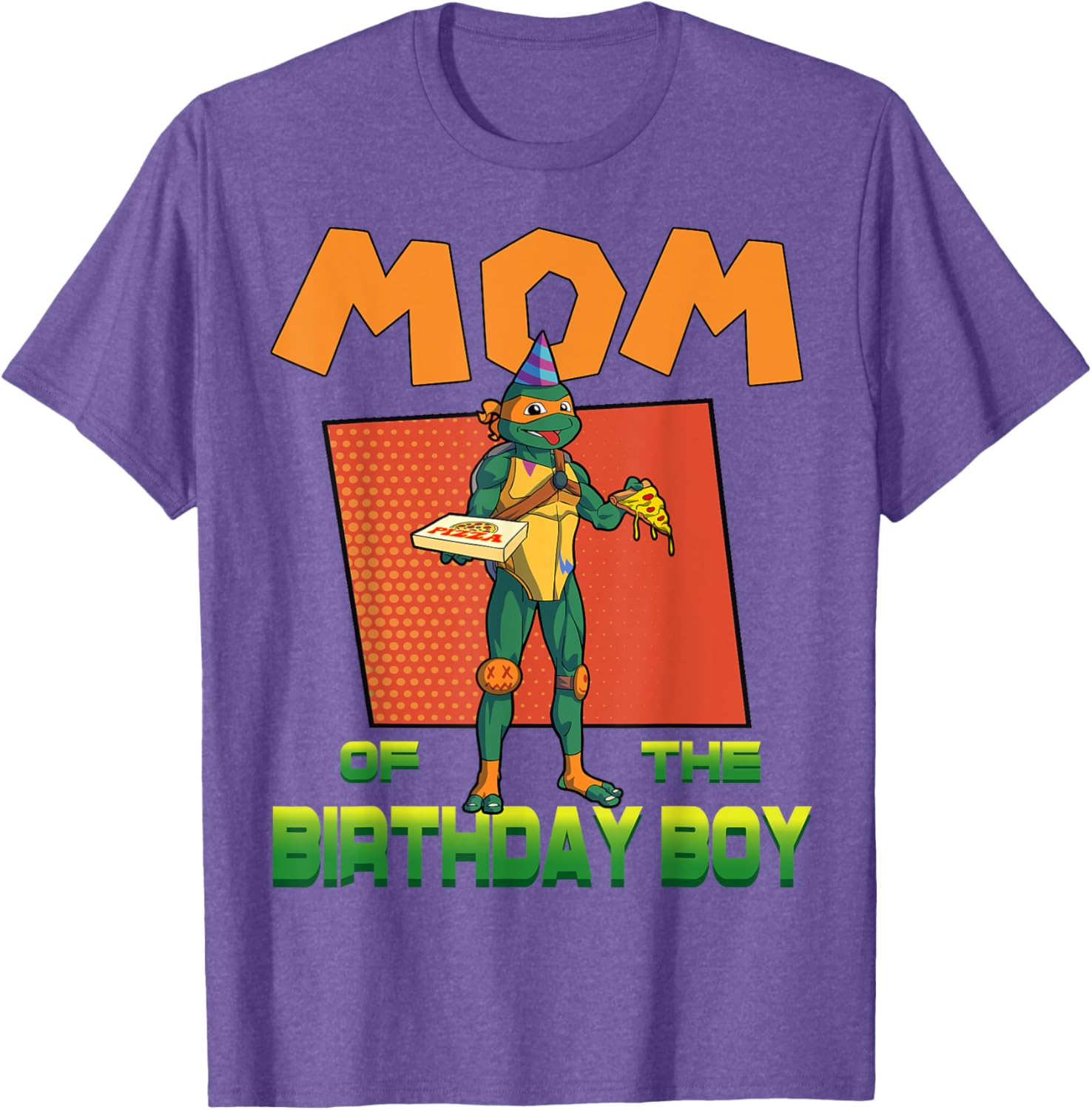 Mademark Teenage Mutant Ninja Turtles Mikey Birthday Pizza Party T-Shirt - 16