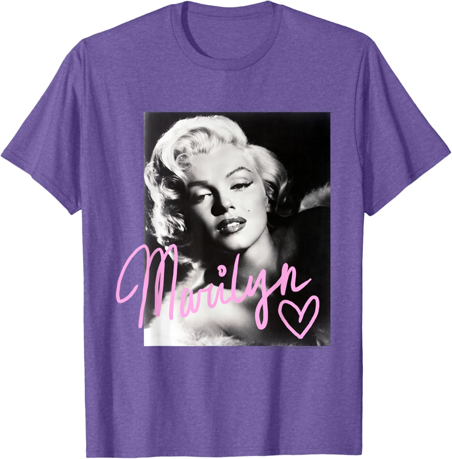 Marilyn Monroe Black and White T-Shirt with Pink Handwriting Design - 10