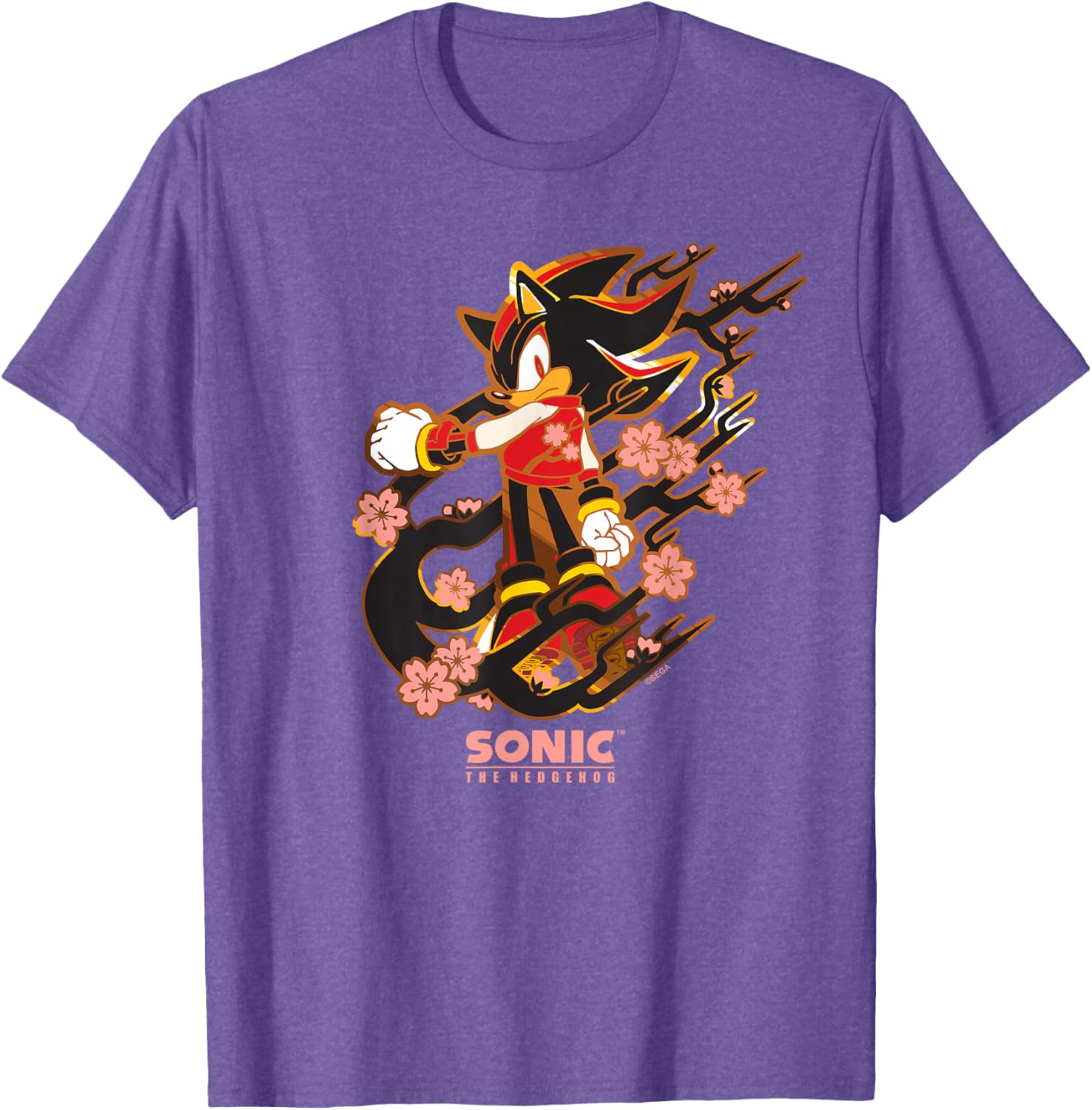 Sonic the Hedgehog Shadow T-Shirt with Cherry Blossoms Design - 3