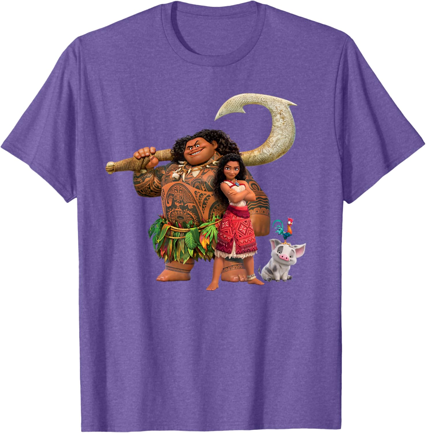 Disney Moana Adventure T-Shirt with Maui Pua Heihei for Kids - 7