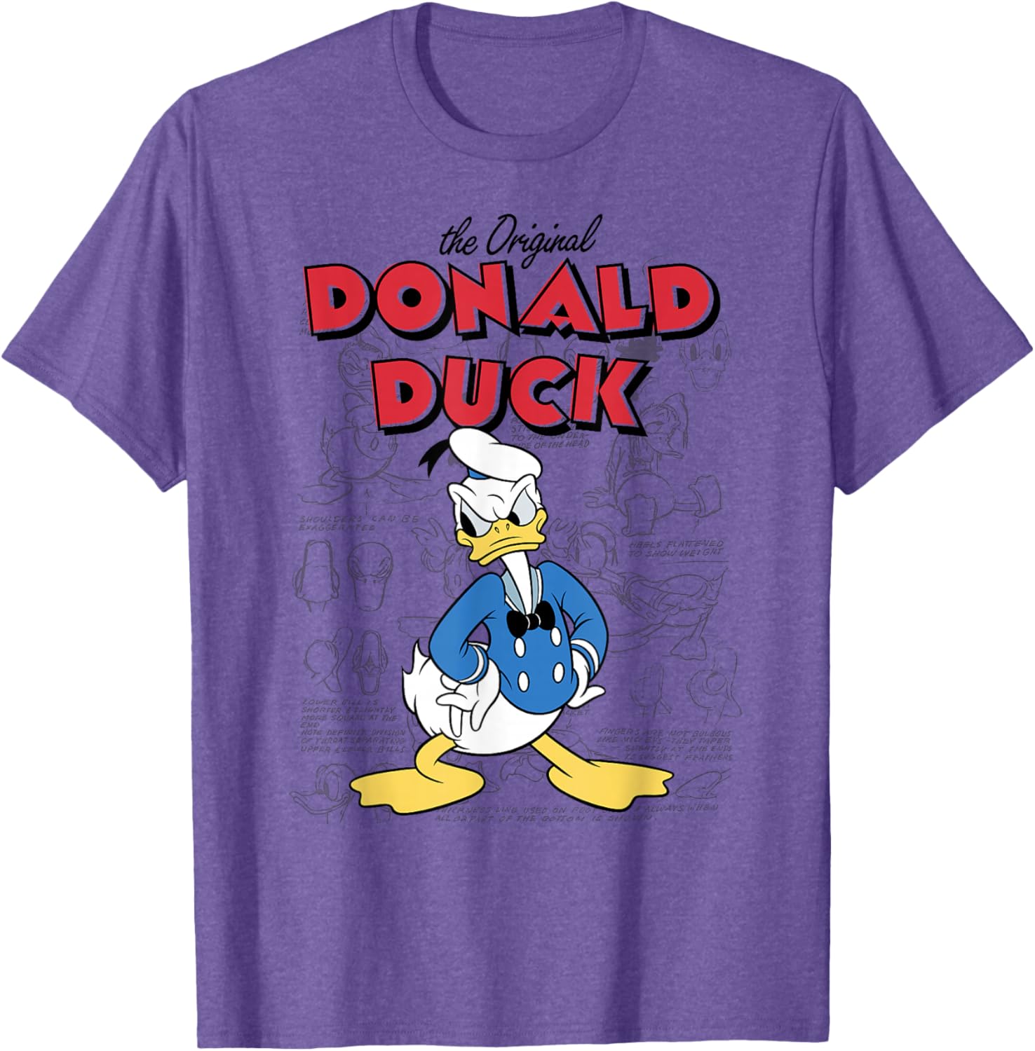 Mickey and Friends Donald Duck Sketch T-Shirt for Fun Disney Fans - 5