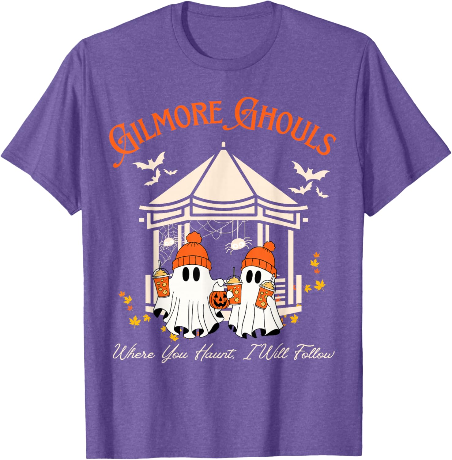Gilmore Ghouls Fall T-Shirt Where You Haunt I Will Follow Fun Ghost Tee - 8