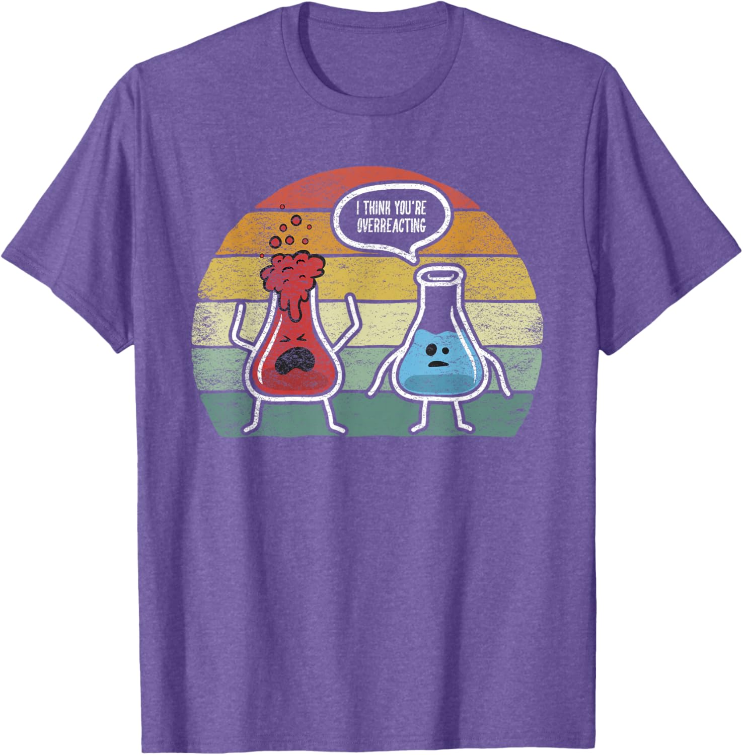 Vintage Nerd Chemistry T-Shirt I Think You're Overreacting Fun Design - 5