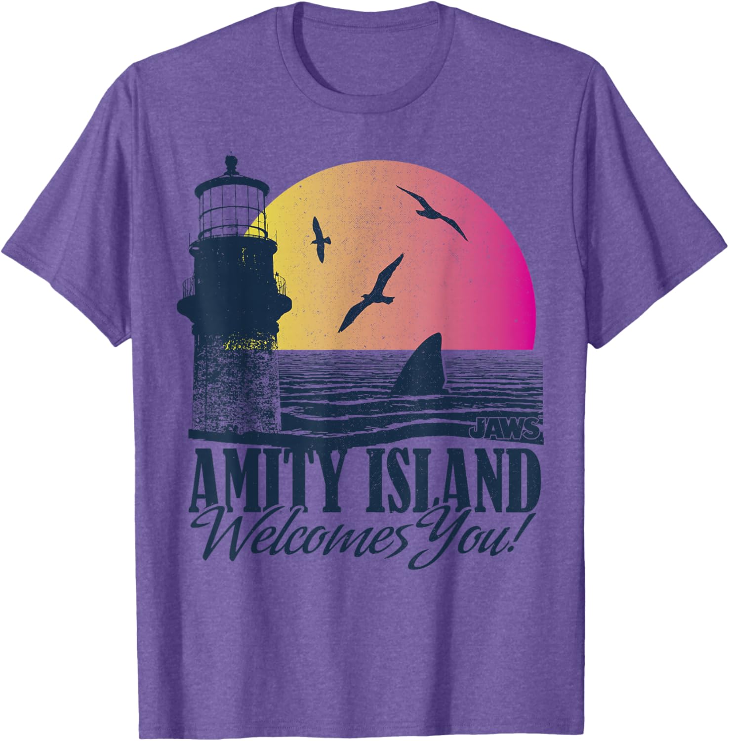 Amity Island Welcomes You Jaws Sunset T-Shirt for Beach Lovers - 4