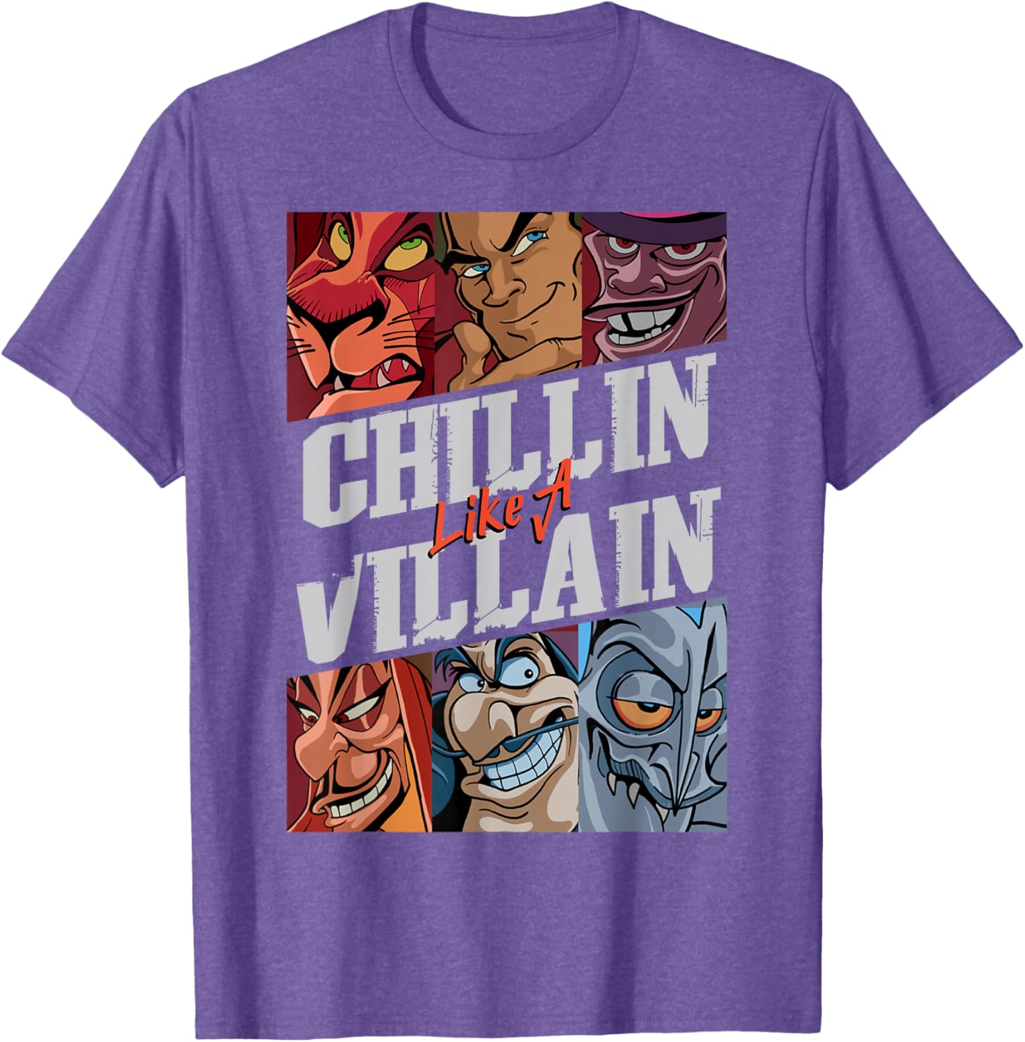 Disney Villains Chillin Like A Villain Group Portrait T-Shirt for Fans - 2