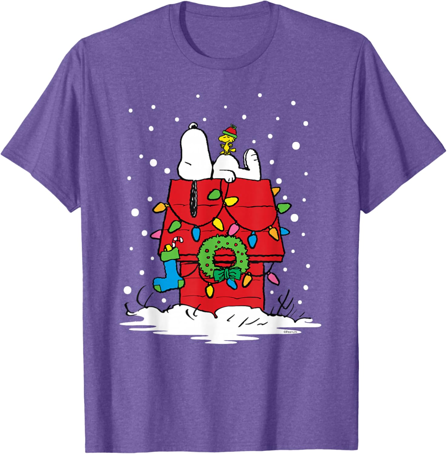 Peanuts Snoopy Woodstock Holiday Stocking T-Shirt for Festive Fun - 4