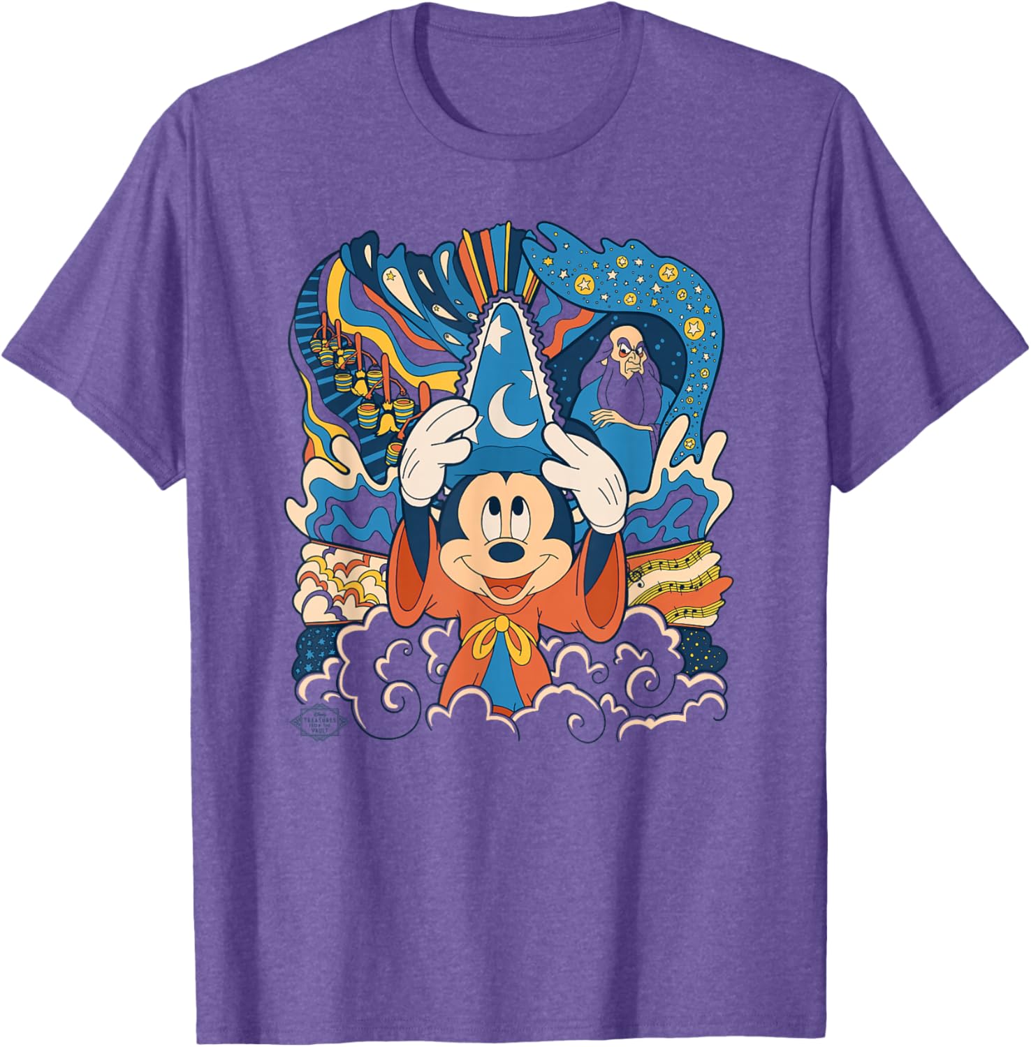 Disney Fantasia Mickey Mouse Sorcerer's Apprentice Retro T-Shirt for Fans - 3