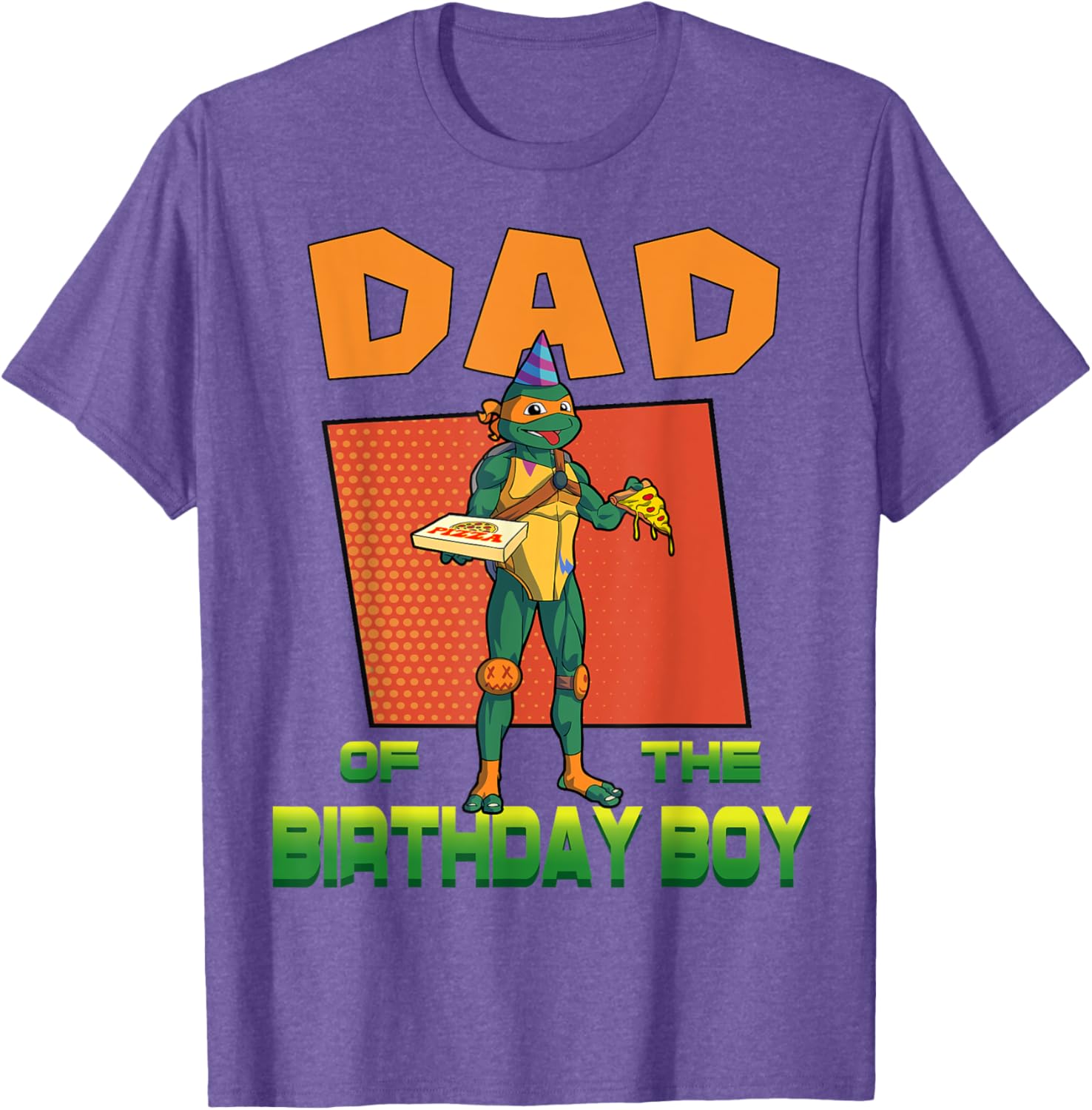 Mikey Daddy of the Birthday Boy Pizza T-Shirt for TMNT Fans - 1
