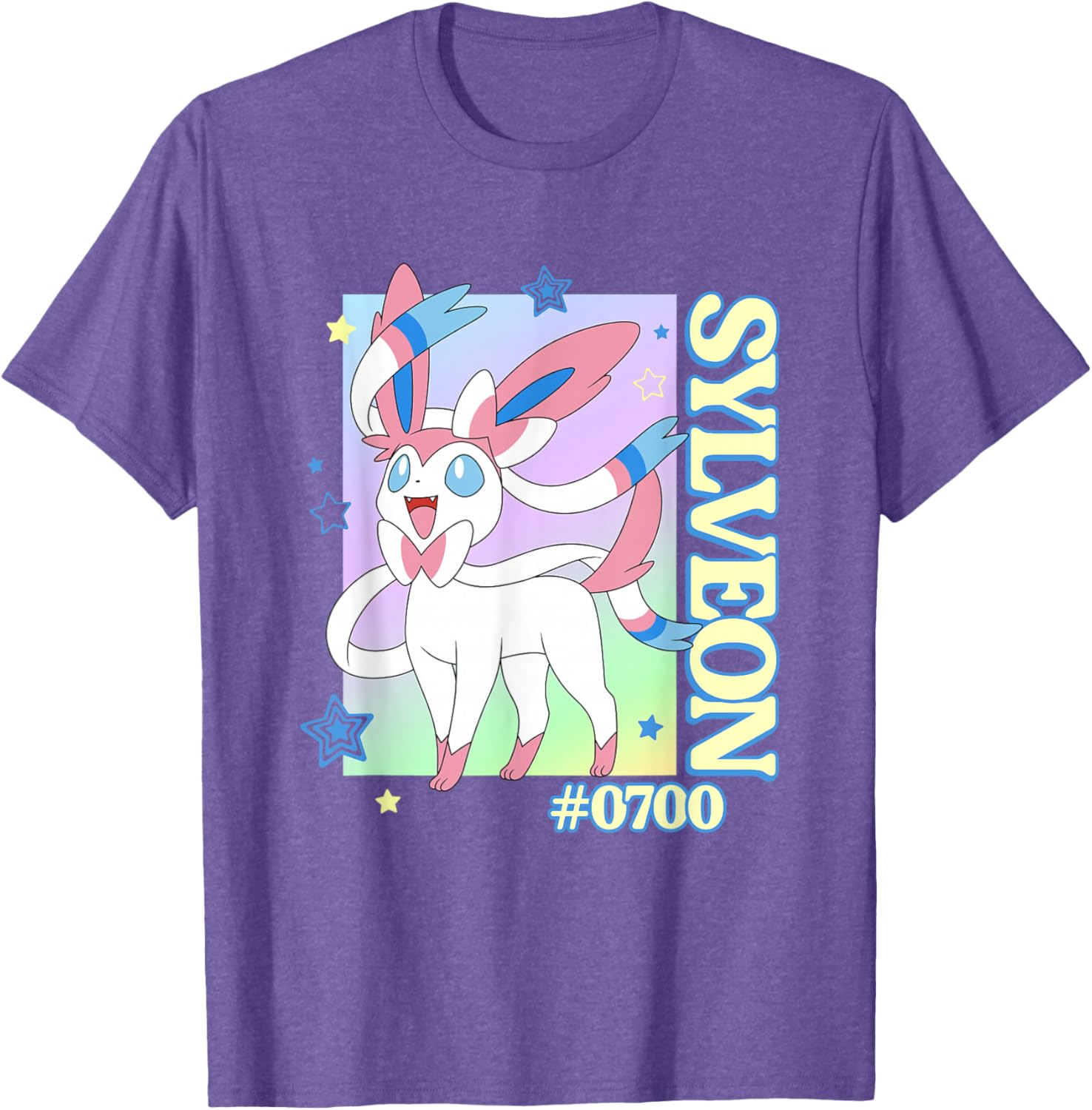 Colorful Pokemon Sylveon #0700 Unisex T-Shirt for Adults and Teens - 12