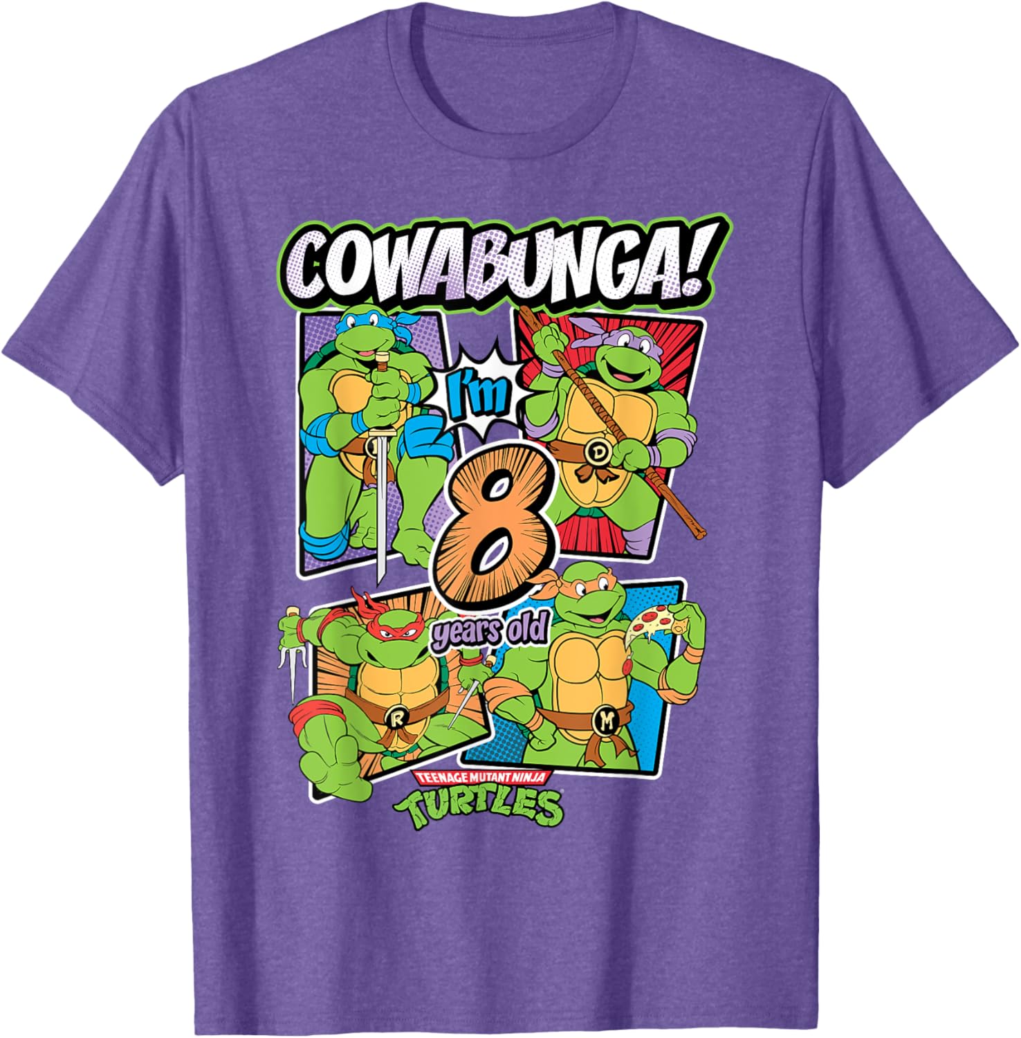 Cowabunga I'm 8 Years Old TMNT T-Shirt for Kids - Fun Teenage Mutant Ninja Turtles Apparel - 12