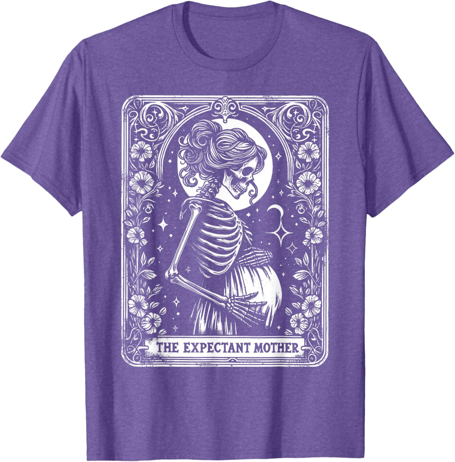 Skeleton Expectant Mother Tarot Card Pregnancy Announcement T-Shirt - 8