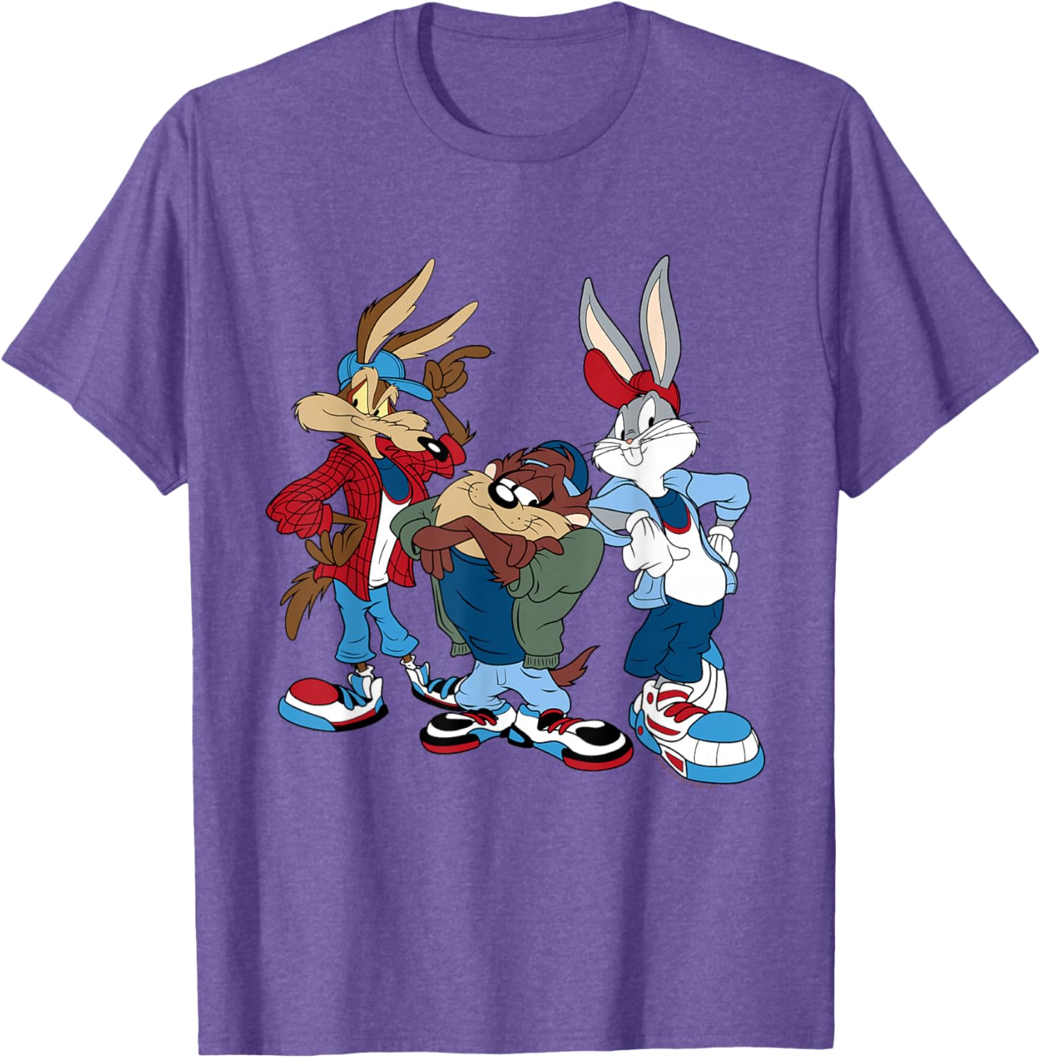 Looney Tunes T-Shirt featuring Wiley, Bugs, and Taz - Fun Cartoon Apparel - 3