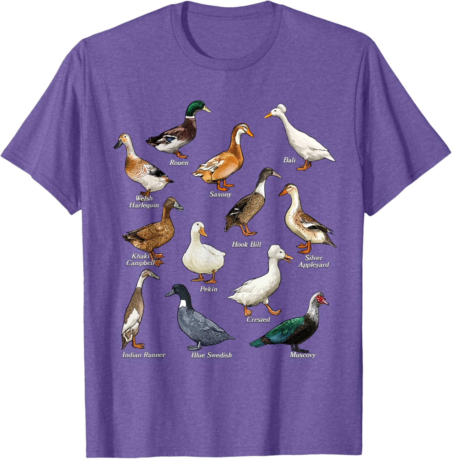 Types of Duck Waterfowl T-Shirt for Duck Lovers and Nature Enthusiasts - 12
