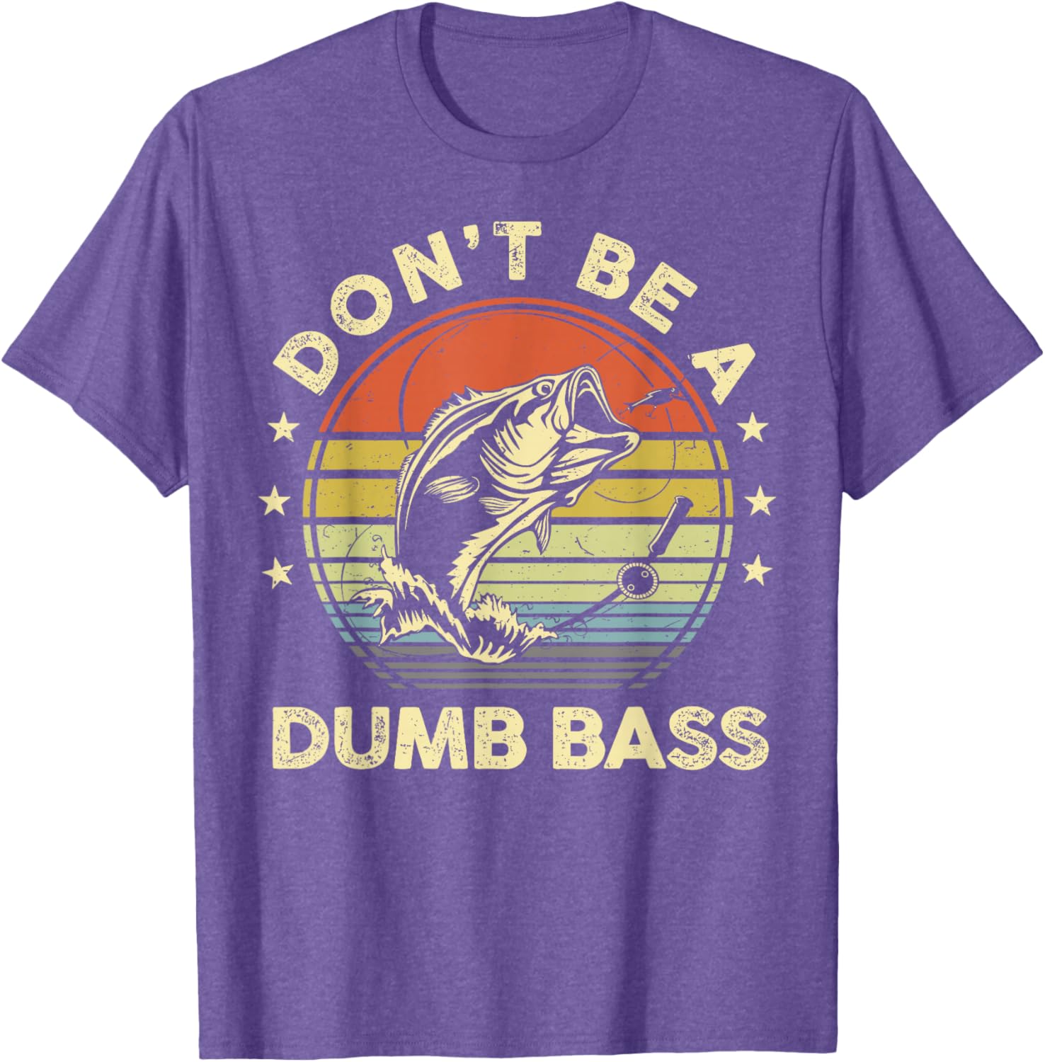 Funny Fishing Dad T-Shirt Don't Be Dumb Bass Fish Graphic Tee - 4
