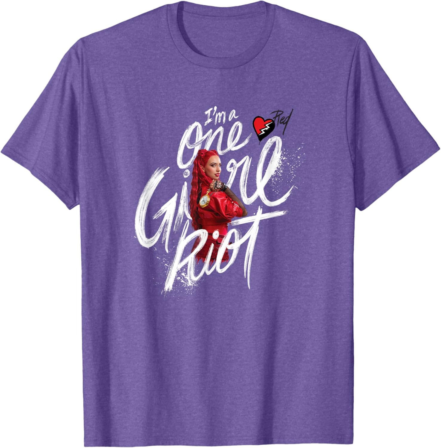 Disney Descendants Red T-Shirt I'm A One Girl Riot for Fans and Kids - 2