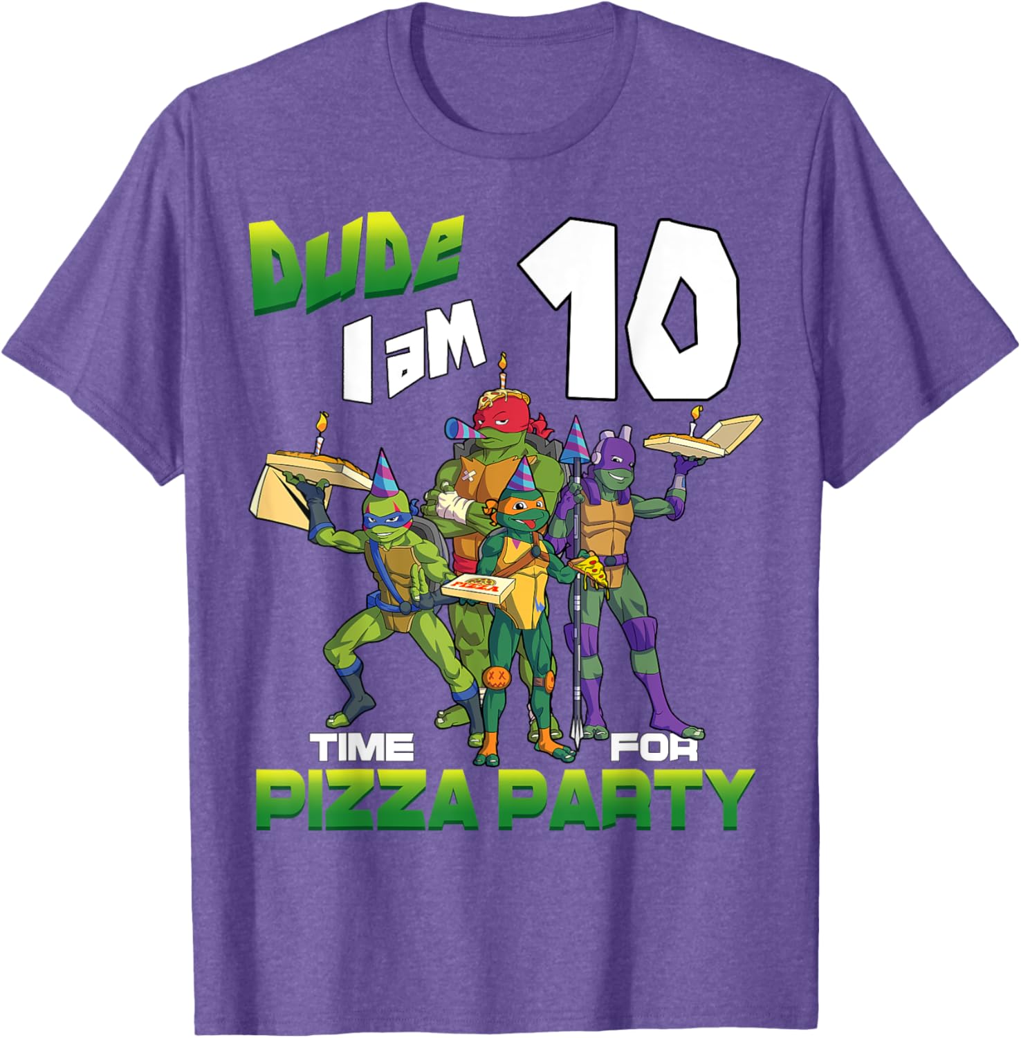 Mademark TMNT Pizza Birthday T-Shirt for 10 Year Olds - Fun Kids Tee - 17