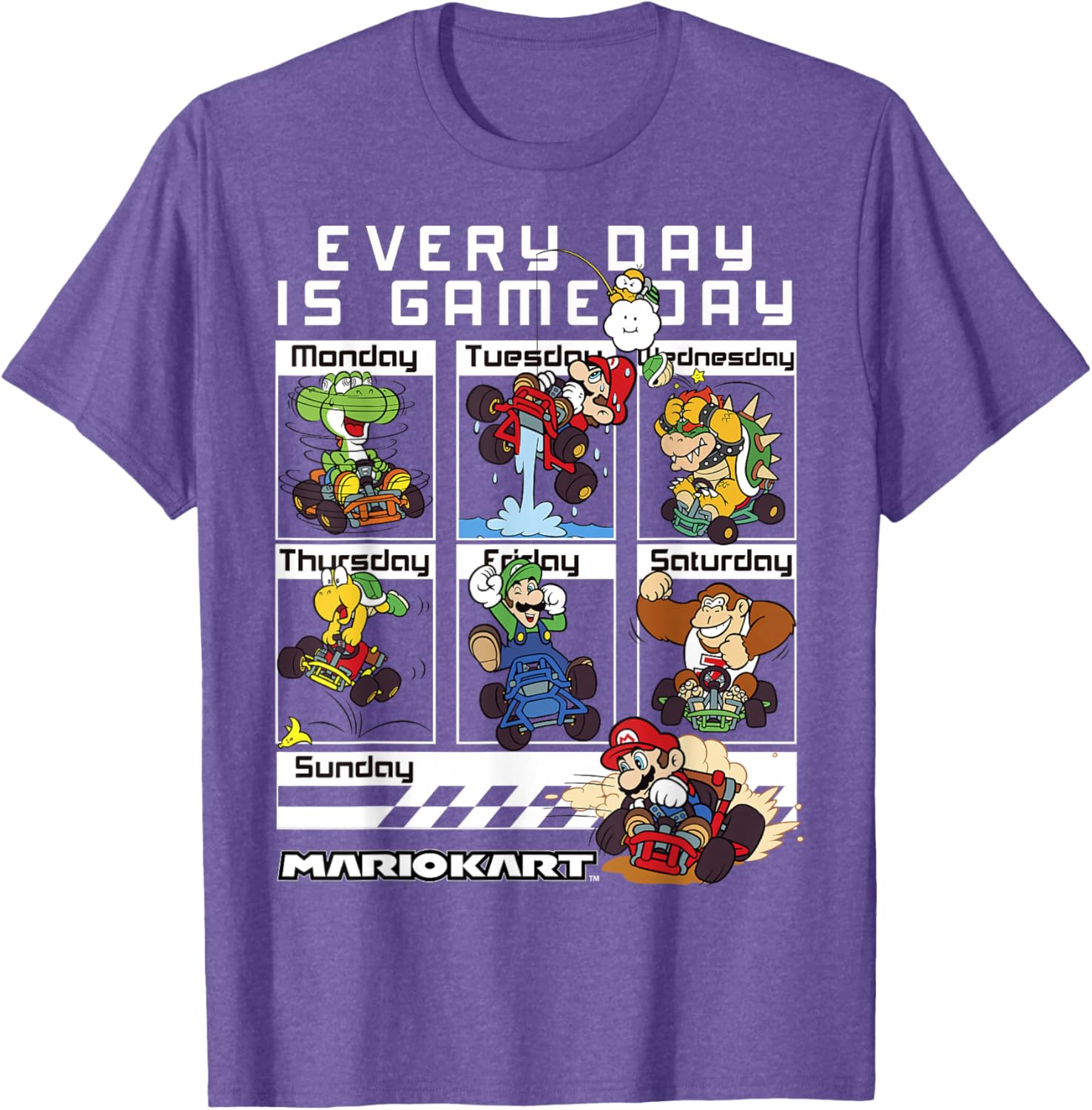 Mario Kart Everyday Is Game Day Graphic T-Shirt for Gamers and Fans - 7
