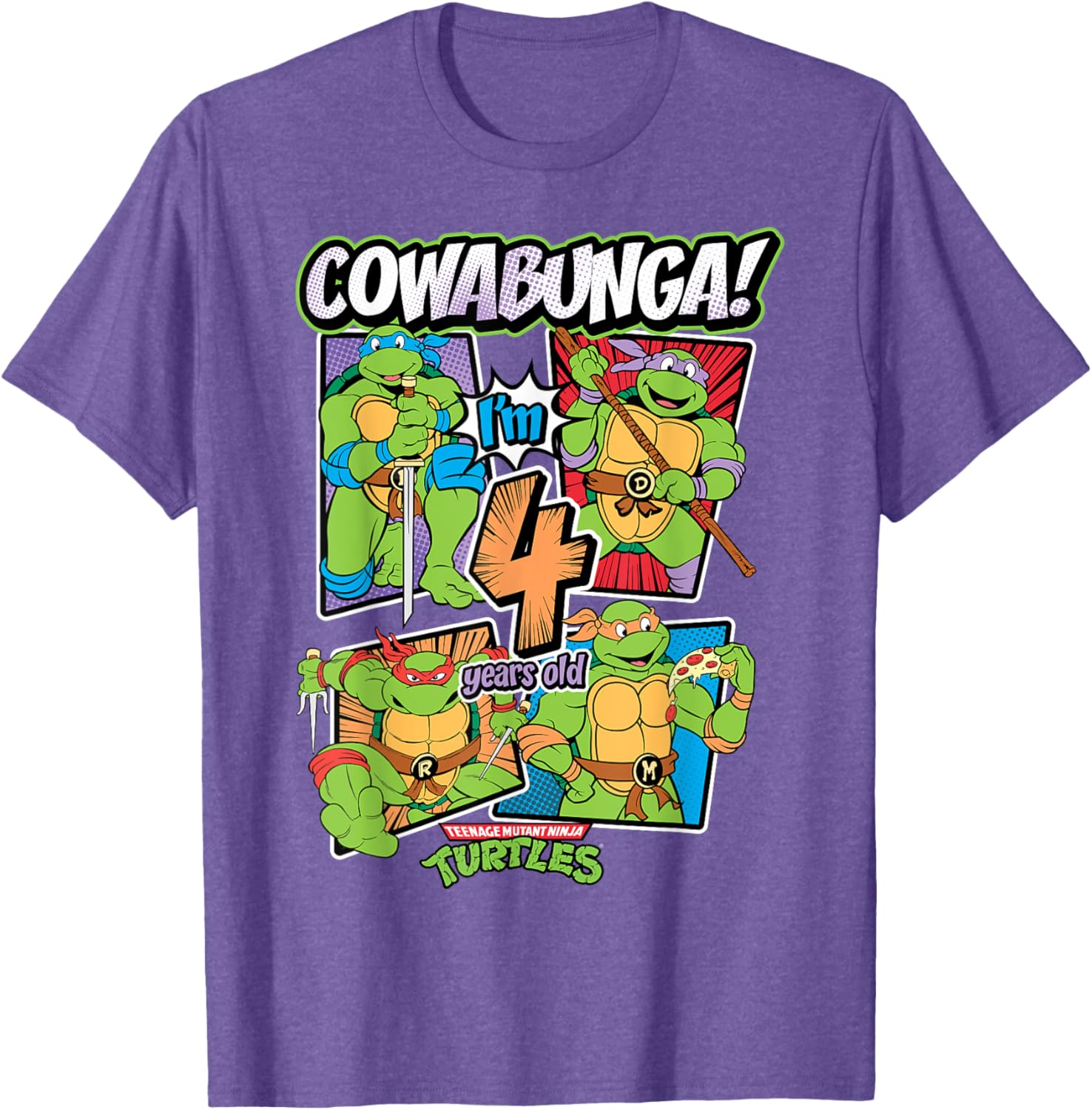 Cowabunga I'm 4 Years Old TMNT T-Shirt for Kids - Fun Ninja Turtles Apparel - 2