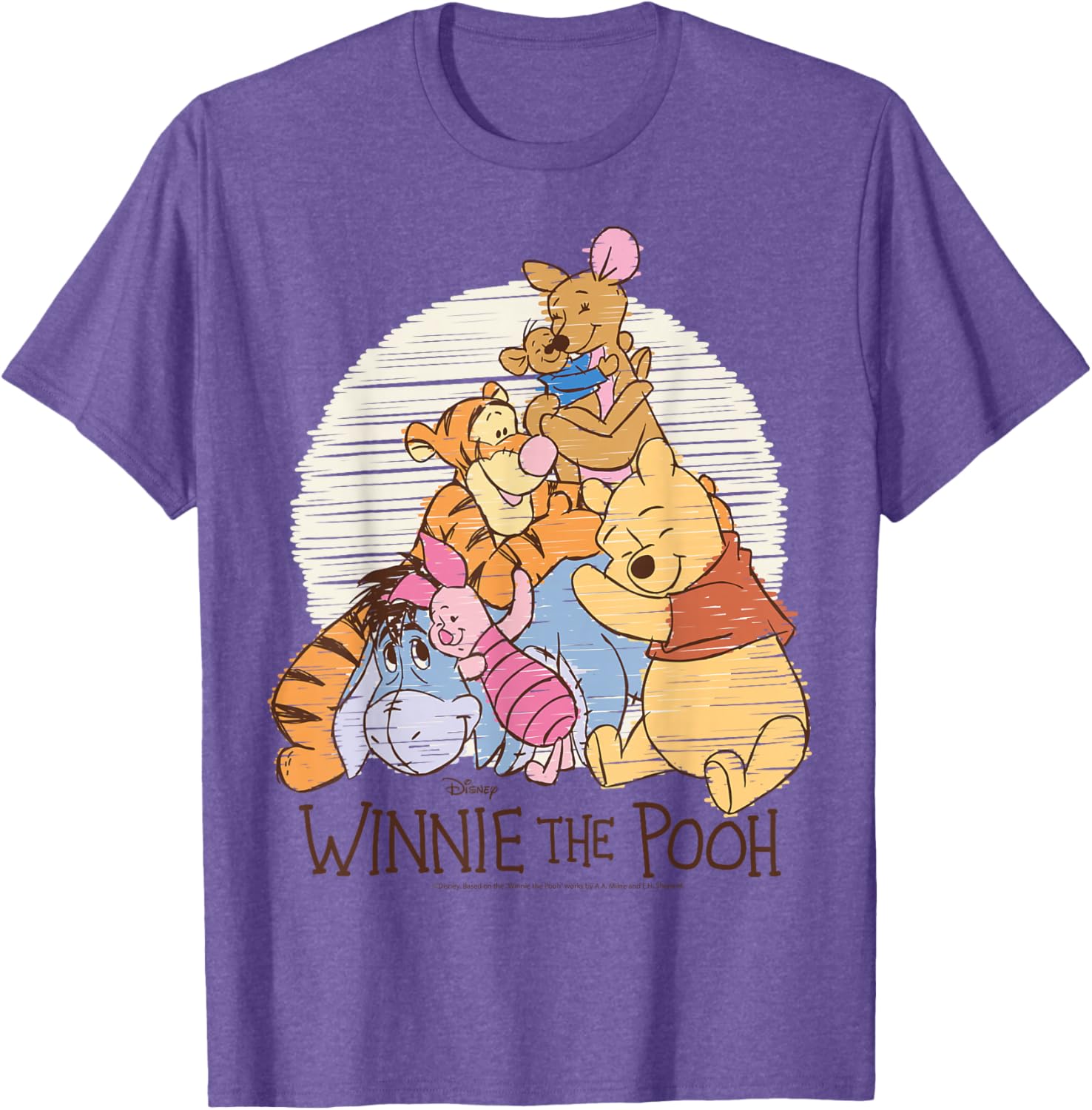 Winnie The Pooh Characters Hug T-Shirt for Kids and Adults Fun Wear - 5