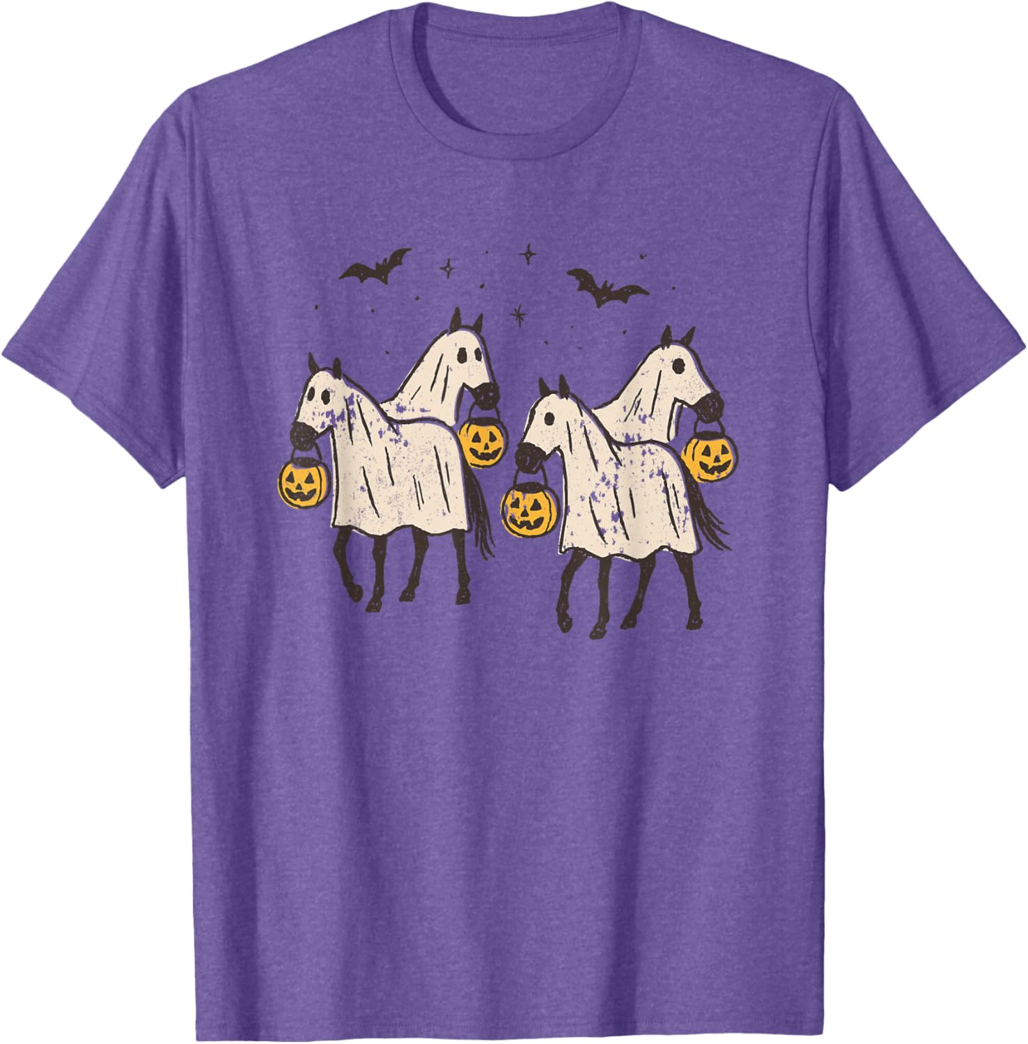 Cute Ghost Horses Halloween Trick or Treat T-Shirt for Kids and Adults - 7
