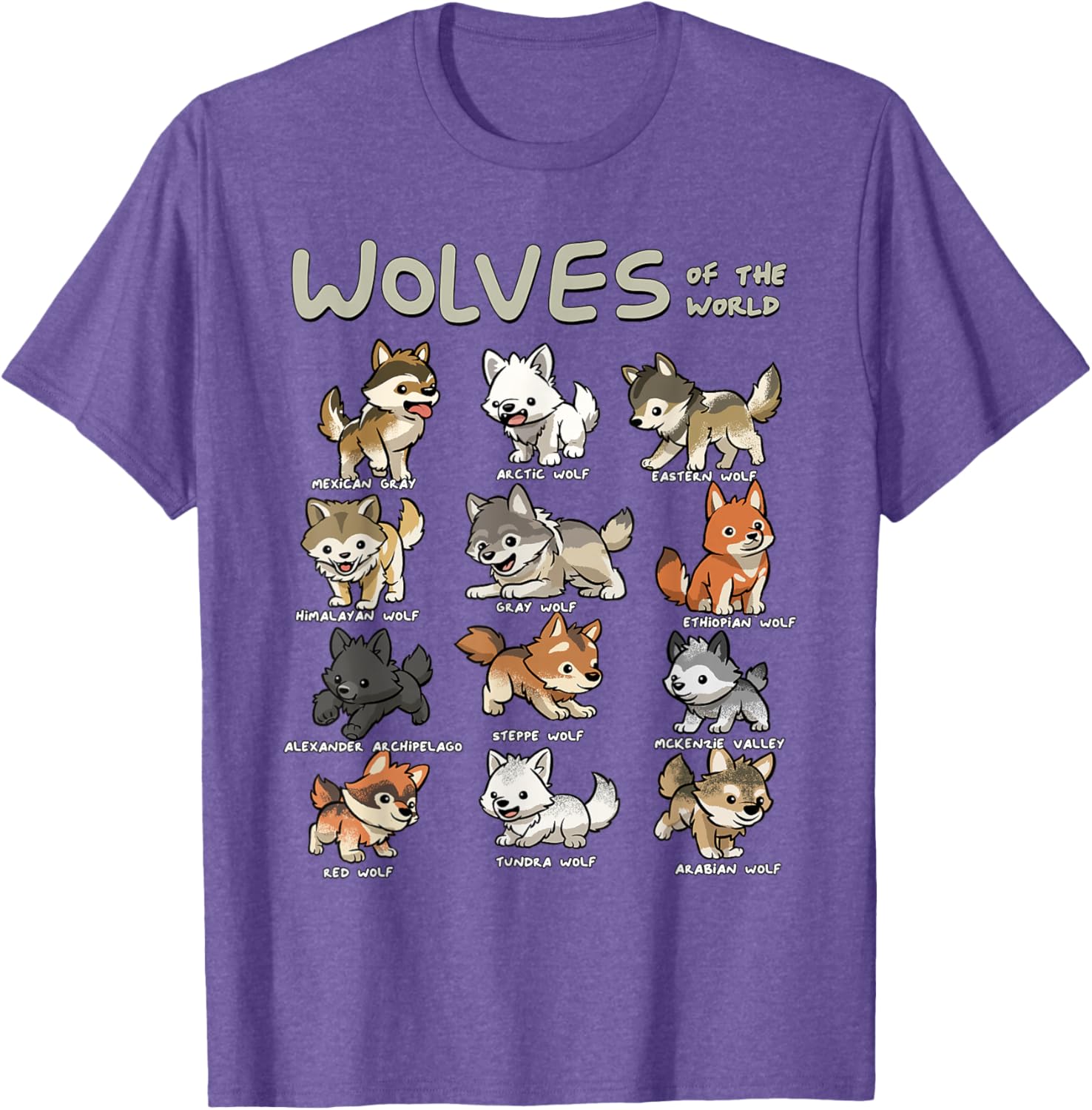 Charming Chibi Wolf T-Shirt for Animal Lovers - Cute Wolves Design - 9