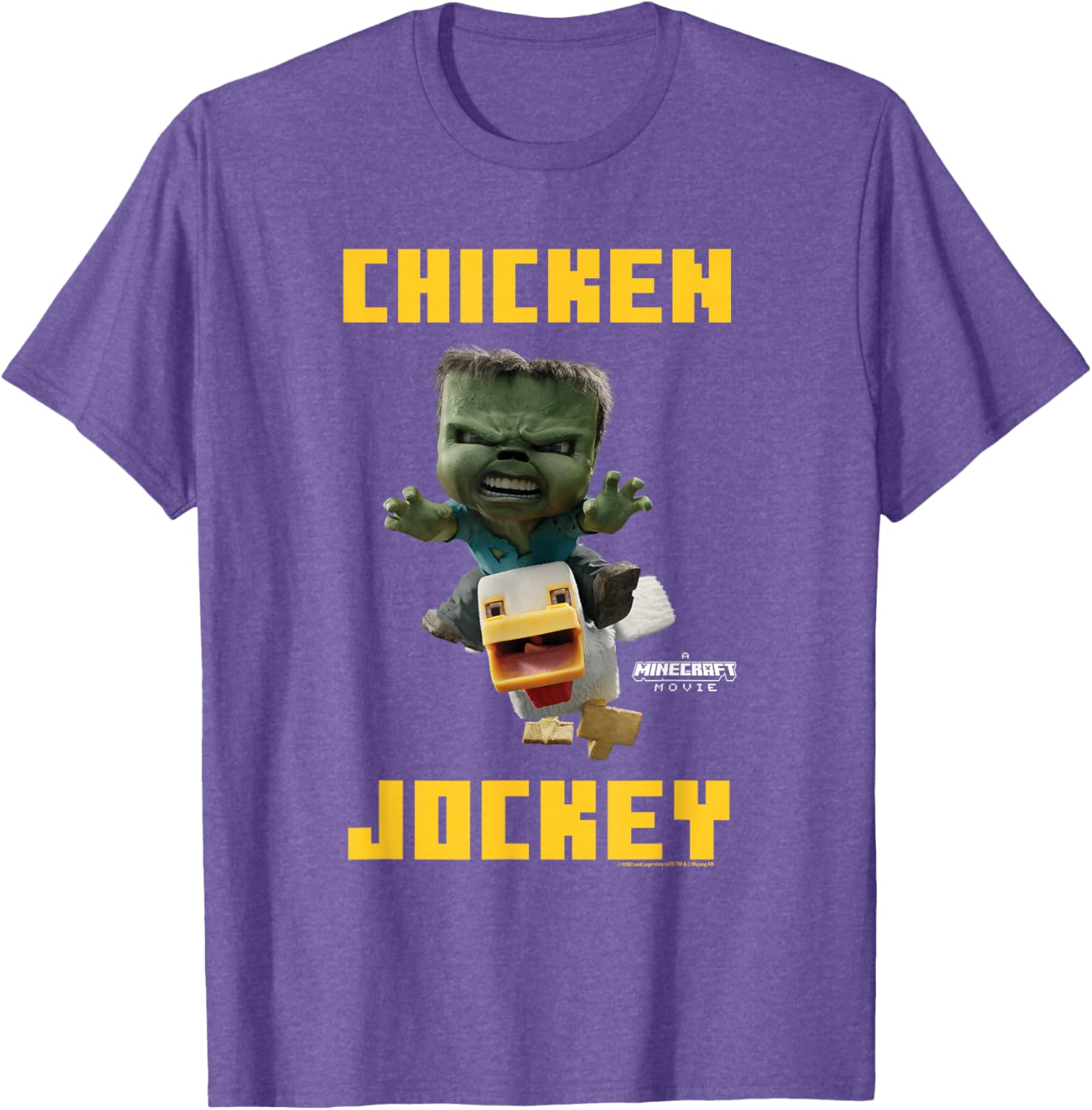 Minecraft Chicken Jockey Baby Zombie Logo T-Shirt for Gamers - 2