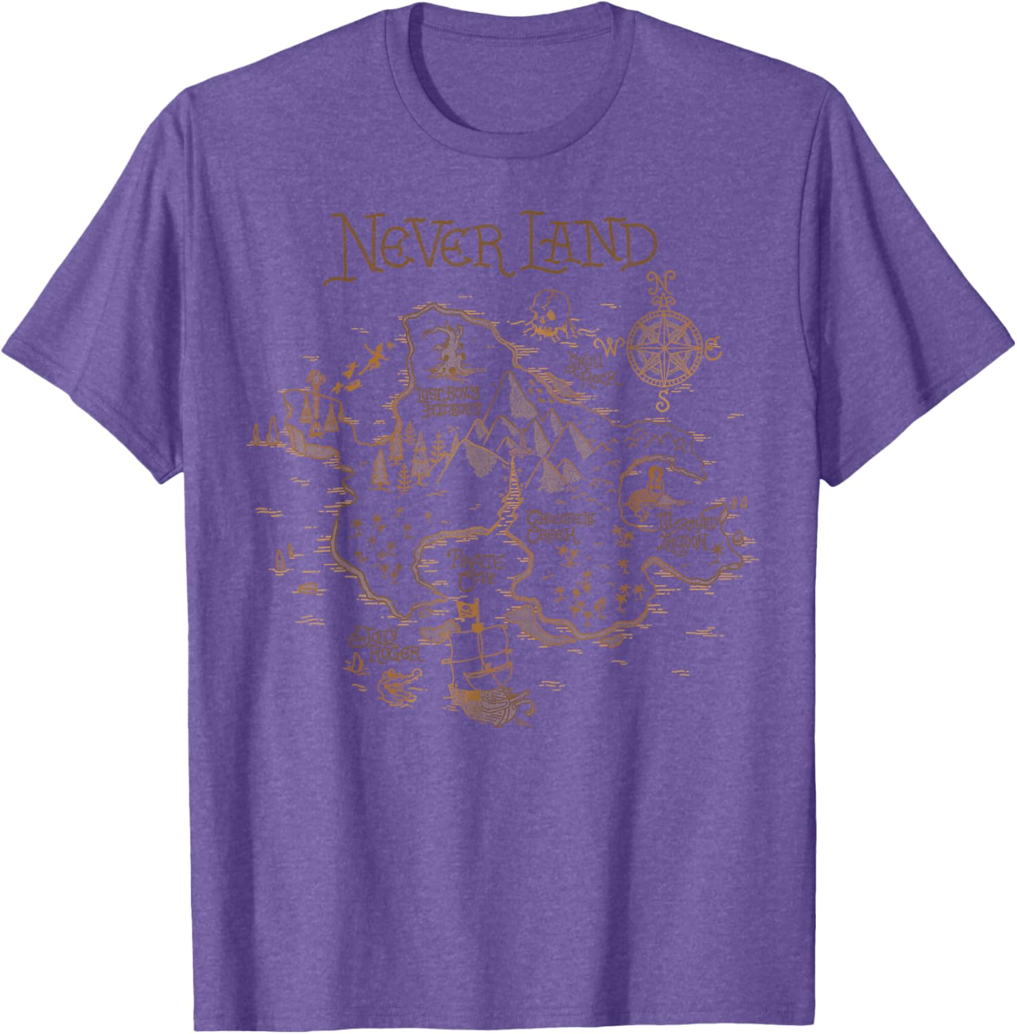 Disney Peter Pan Never Land Map Graphic T-Shirt for Adventure Lovers - 8