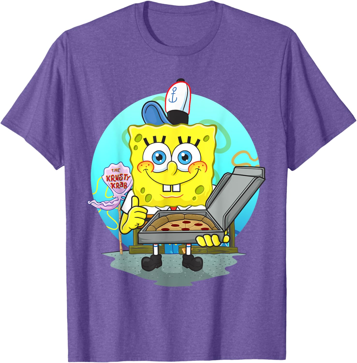 Mademark SpongeBob SquarePants Krusty Krab Pizza Delivery T-Shirt - 19