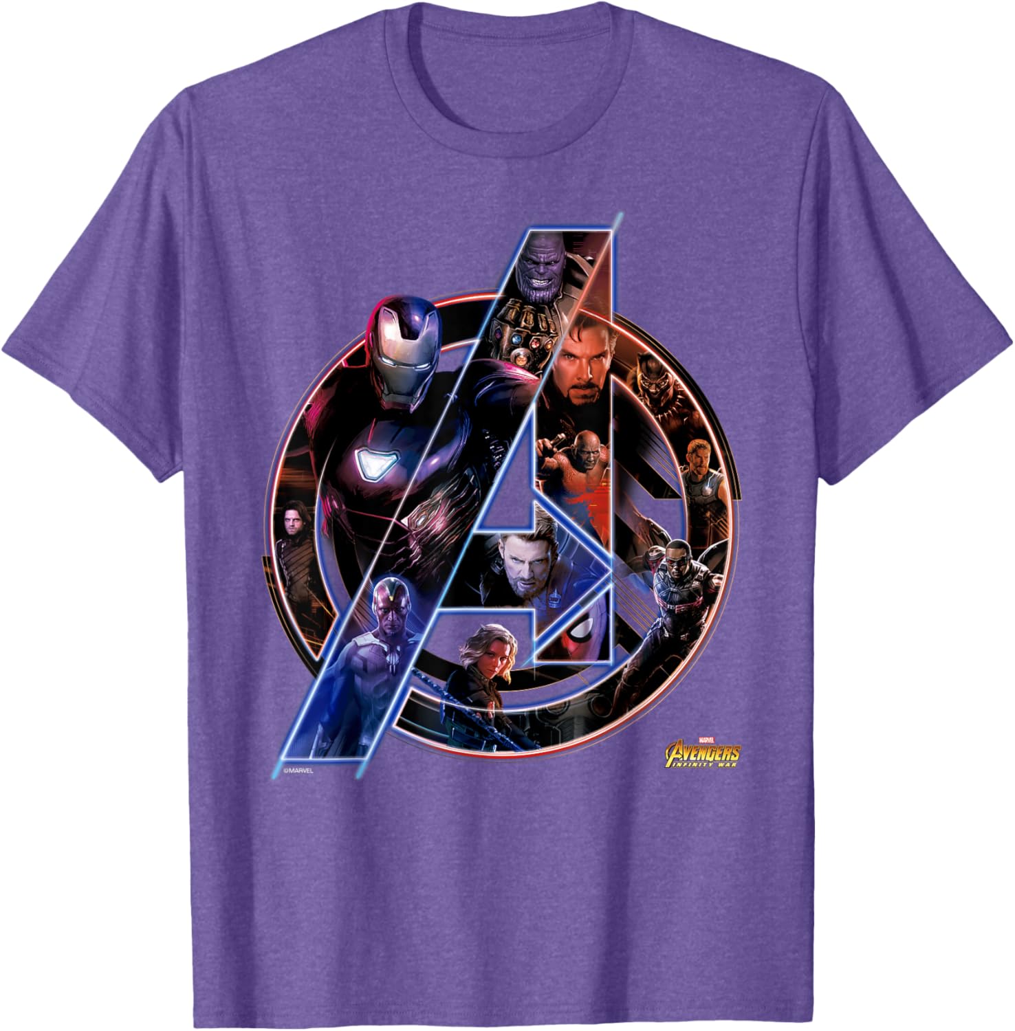 Marvel Avengers Infinity War Neon Team Short Sleeve T-Shirt for Fans - 2