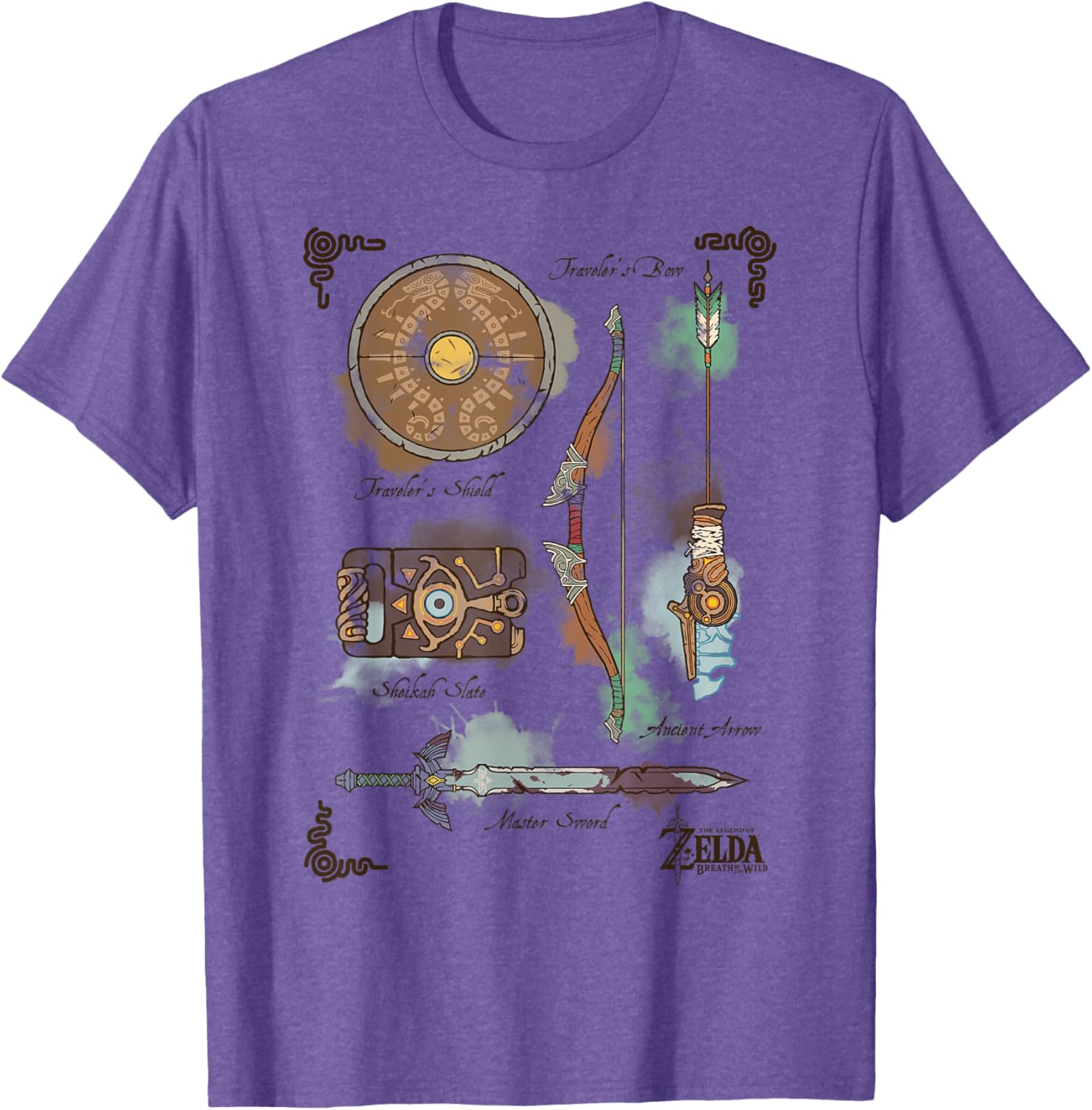 Zelda Breath of the Wild Link Inventory Graphic T-Shirt for Fans - 6