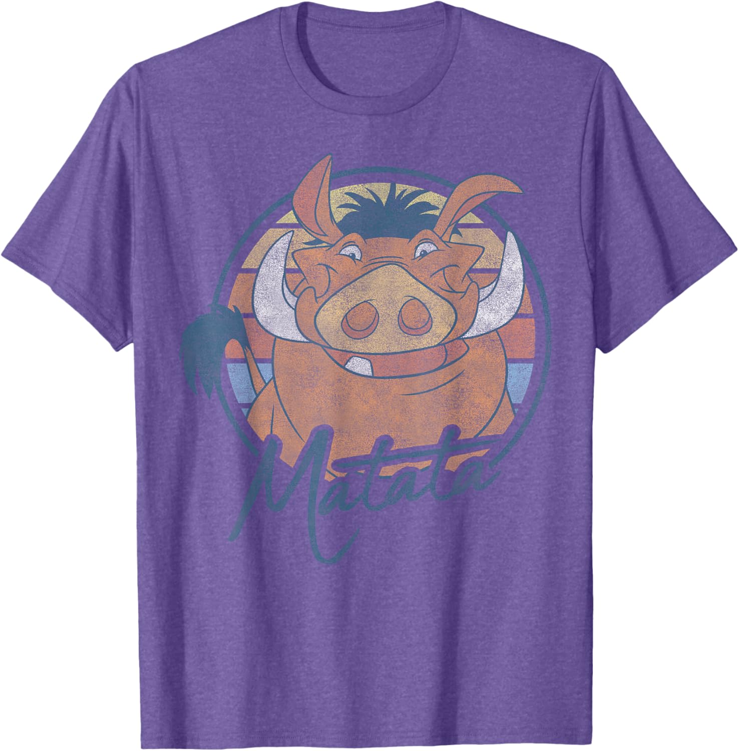 Disney The Lion King Pumbaa Matata Text Portrait T-Shirt for Kids and Adults - 9