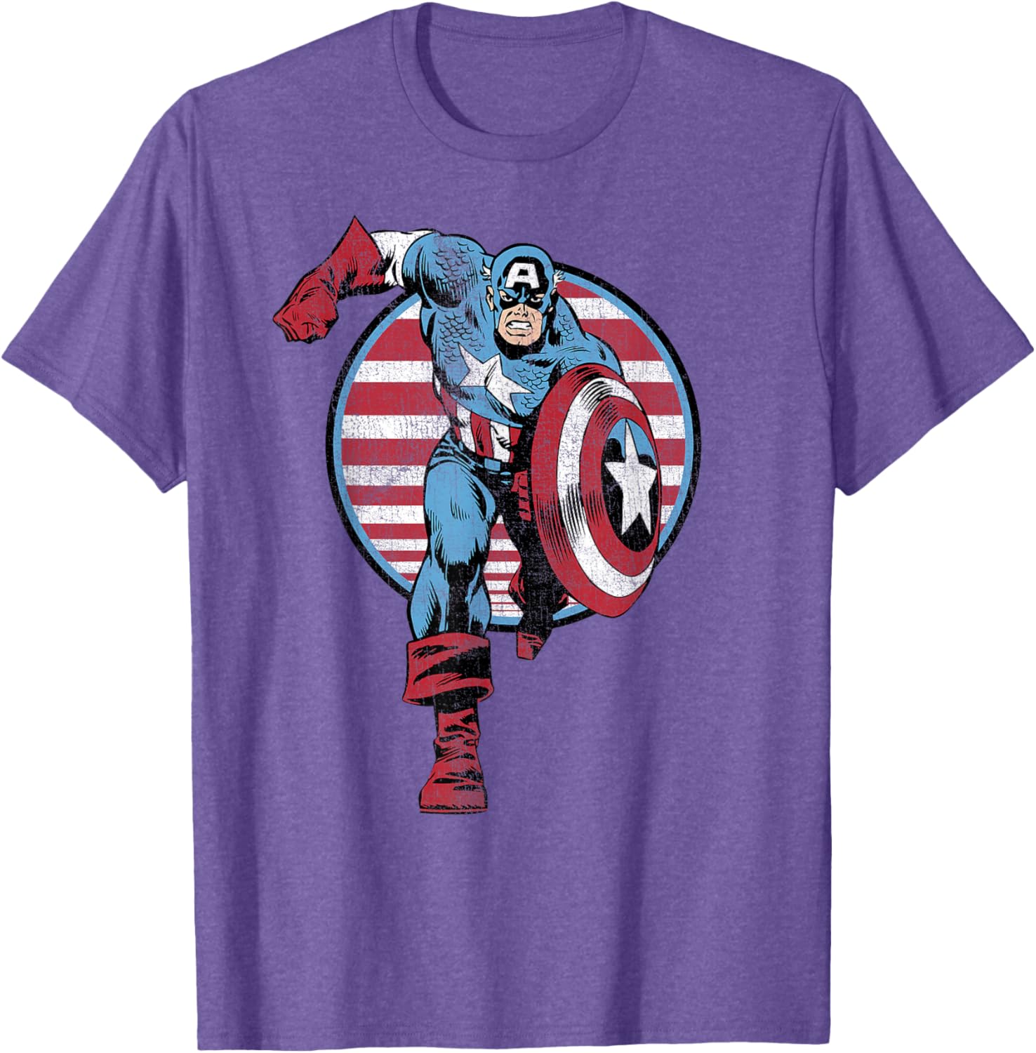 Vintage Captain America Retro Comic Circle T-Shirt for Fans - 3