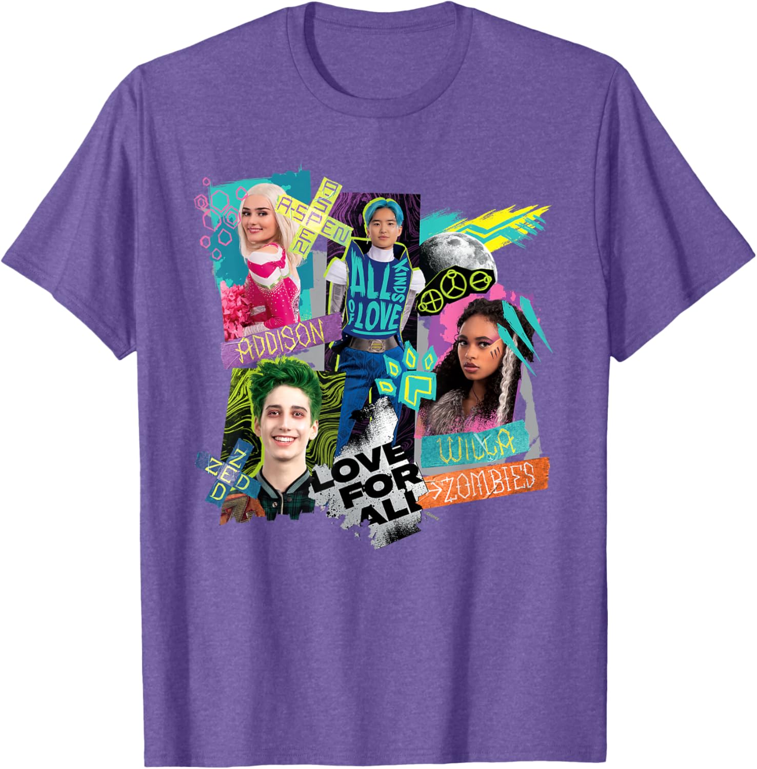 Disney Channel Zombies 3 Love for All T-Shirt for Kids and Teens - 4
